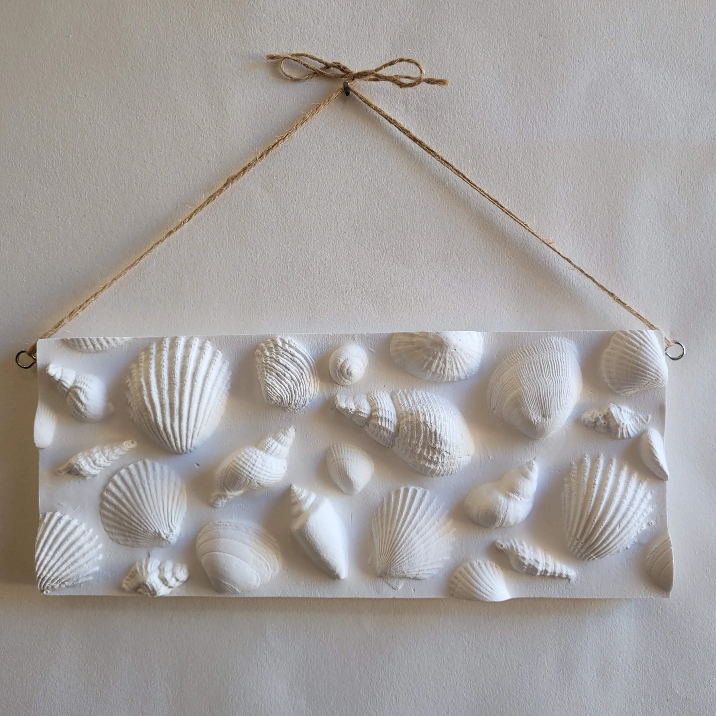 'Island Seashells' Imprint Cast Decorative Plaster Tile (Natural ...