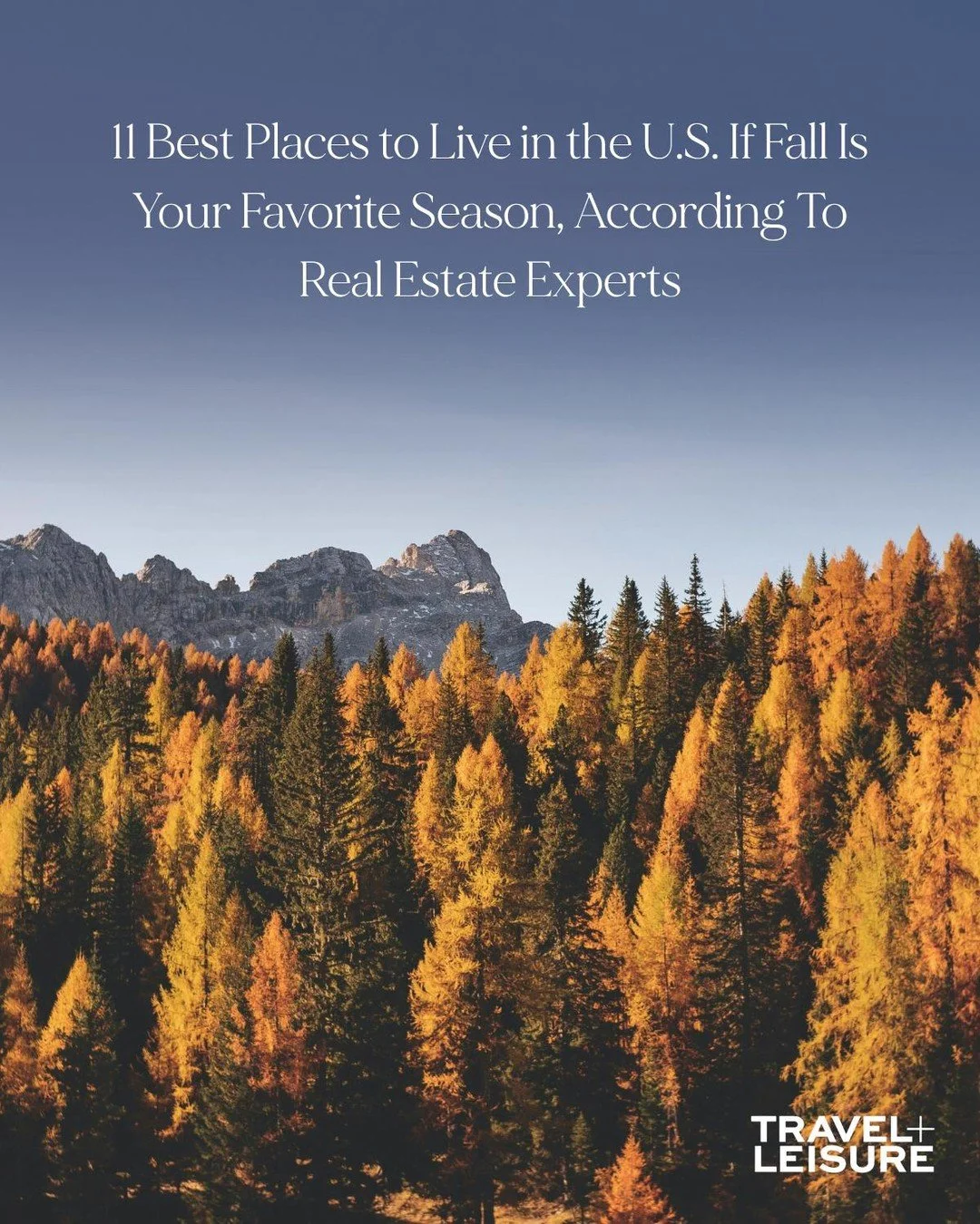 If fall were the deciding factor, where would you live? Travel + Leisure rounded up 11 expert-approved destinations, featuring insights from several of our clients on the places that truly shine this time of year. Link in bio.