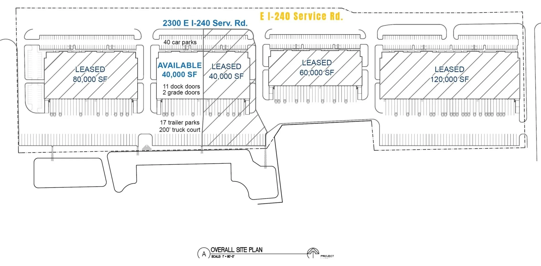 E I-240 Service Rd. site plan for new spec buildings