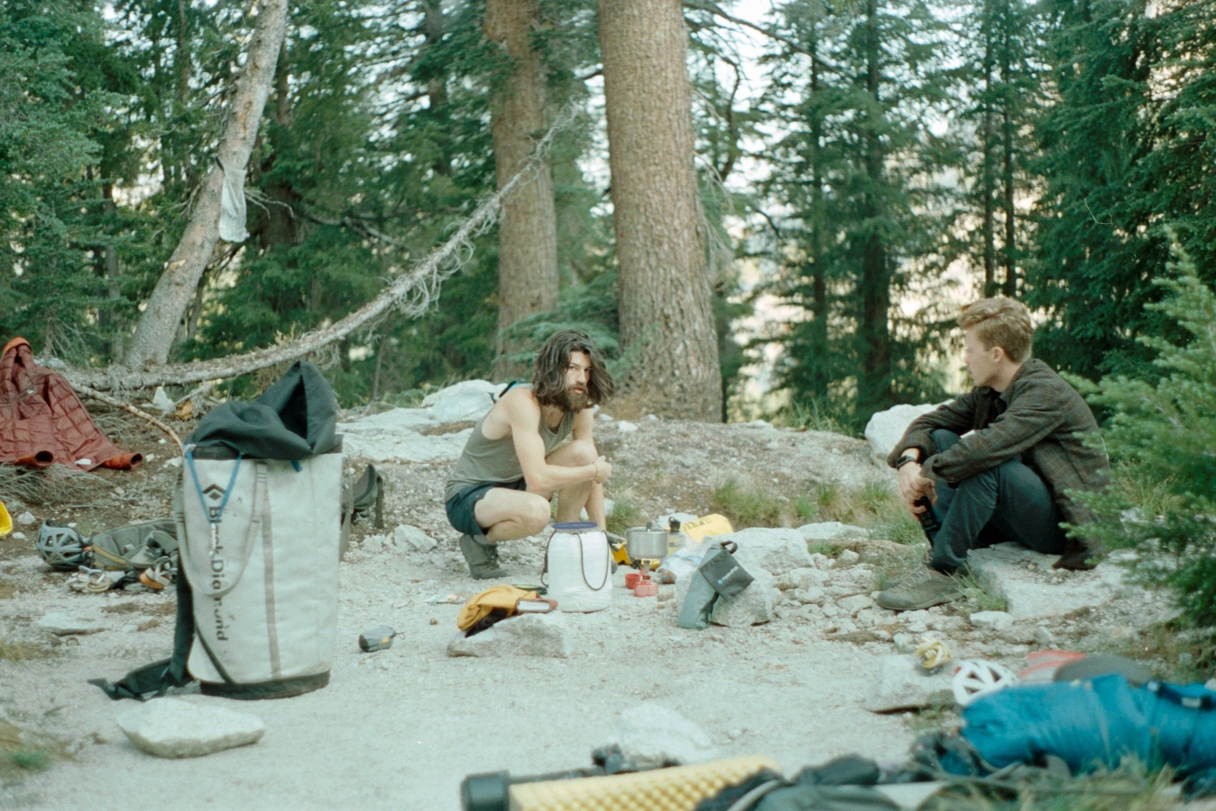Noah Stone and Josh Etheridge in Yosemite Valley CA making documentary work of climbers