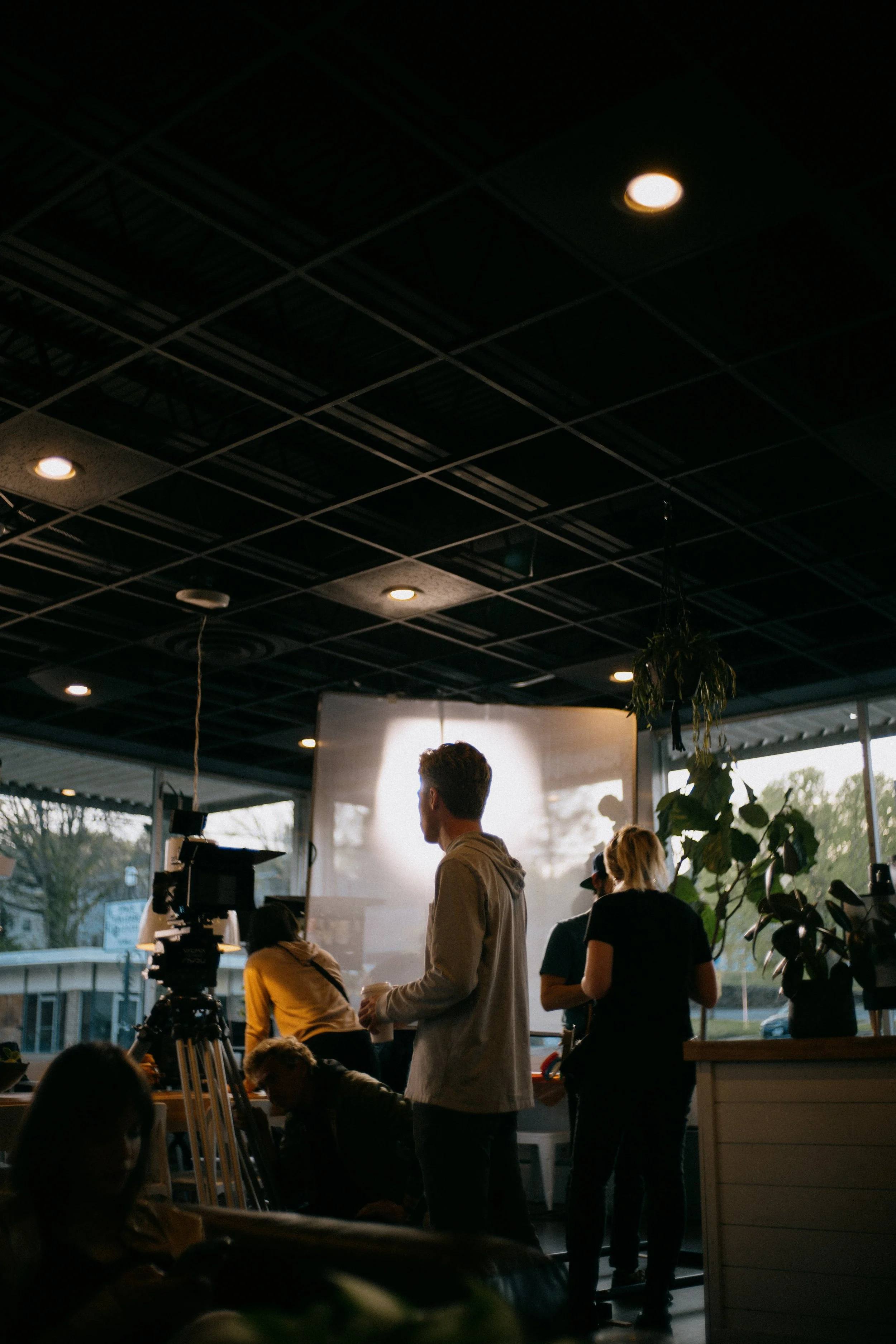 Noah Stone on set filming a commercial campaign in Lynchburg VA 