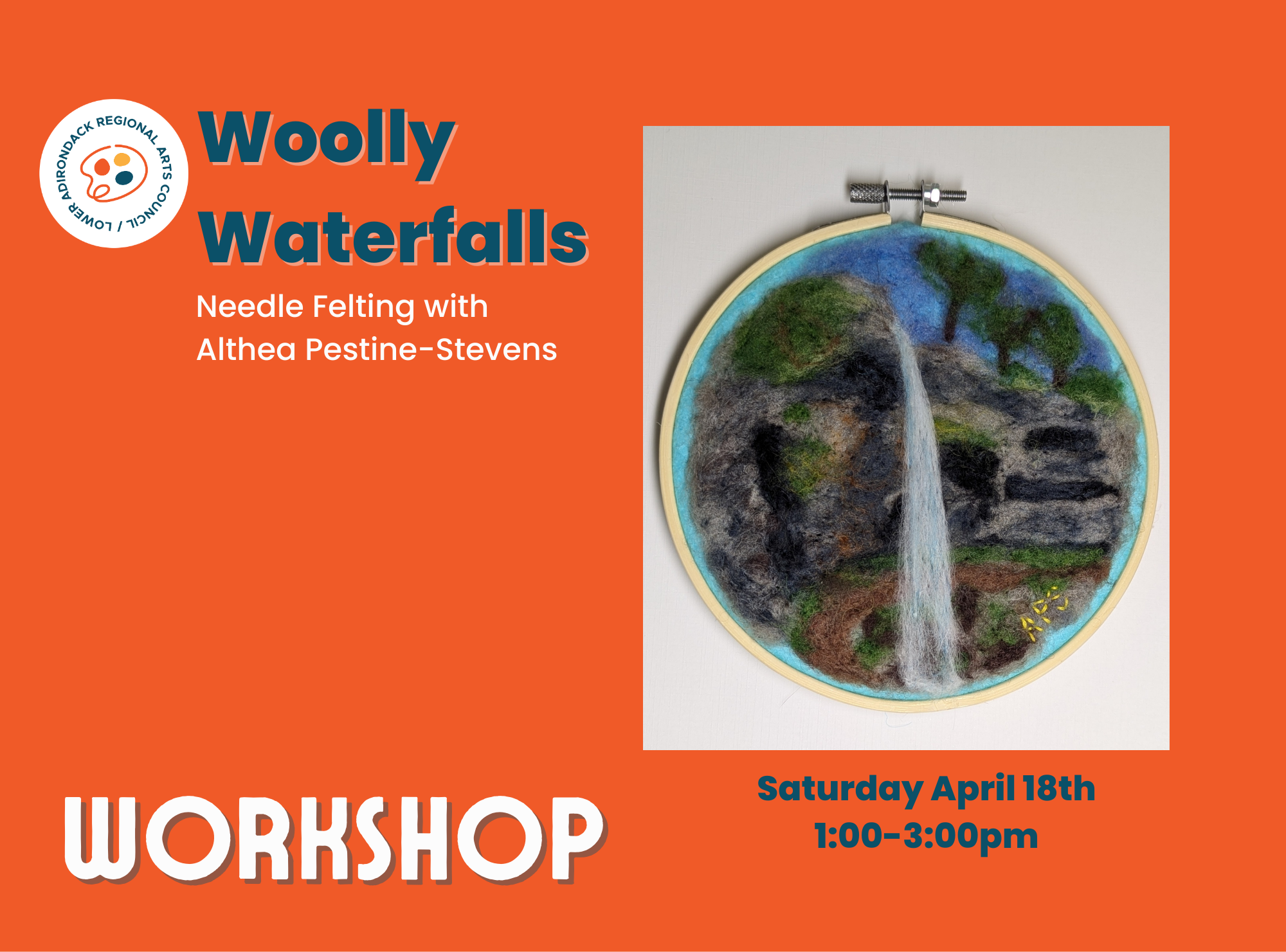 Woolly Waterfalls; Needle Felting with Althea Pestine-Stevens