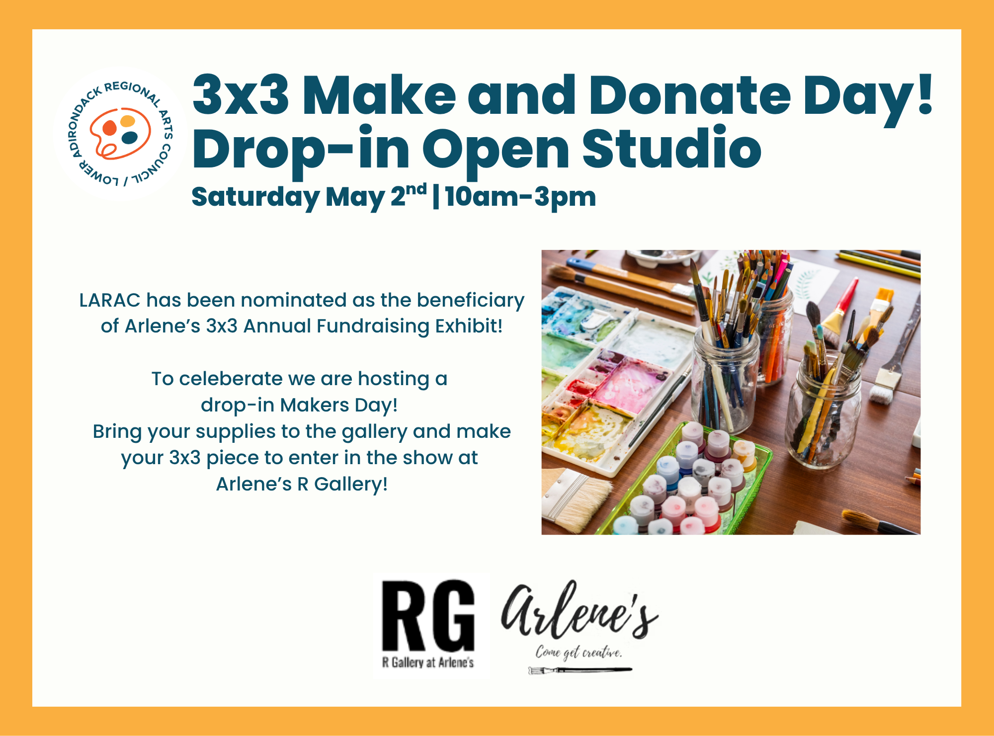 3x3 Make and Donate Day! Drop-in Open Studio