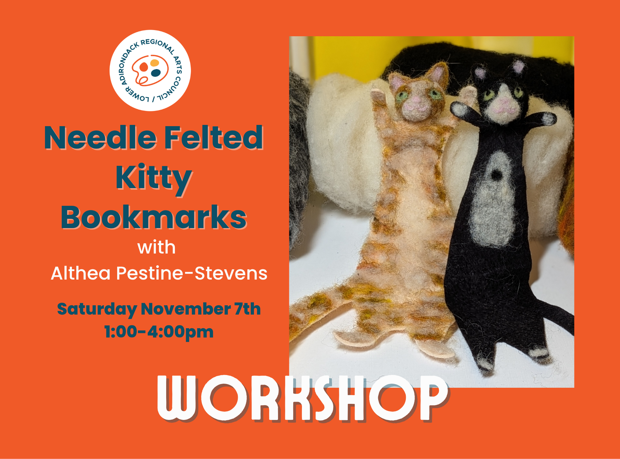 Needle Felted Kitty Bookmarks with Althea Pestine-Stevens