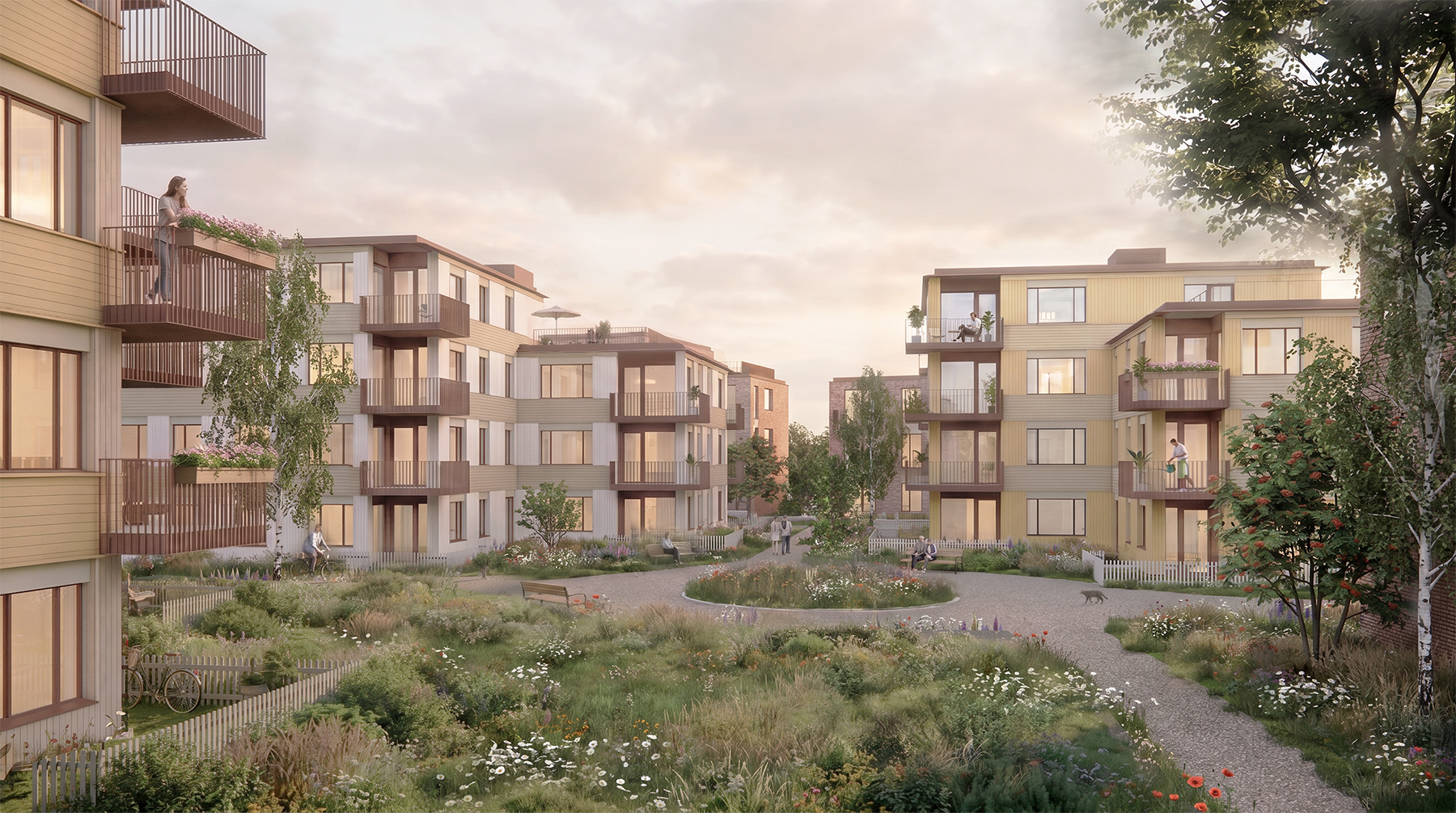 Vi er glade for å kunne dele at vårt forslag til siste ledd i Proffen Hageby i Drammen er kåret til vinner av arkitektkonkurransen for Bane NOR Eiendom!