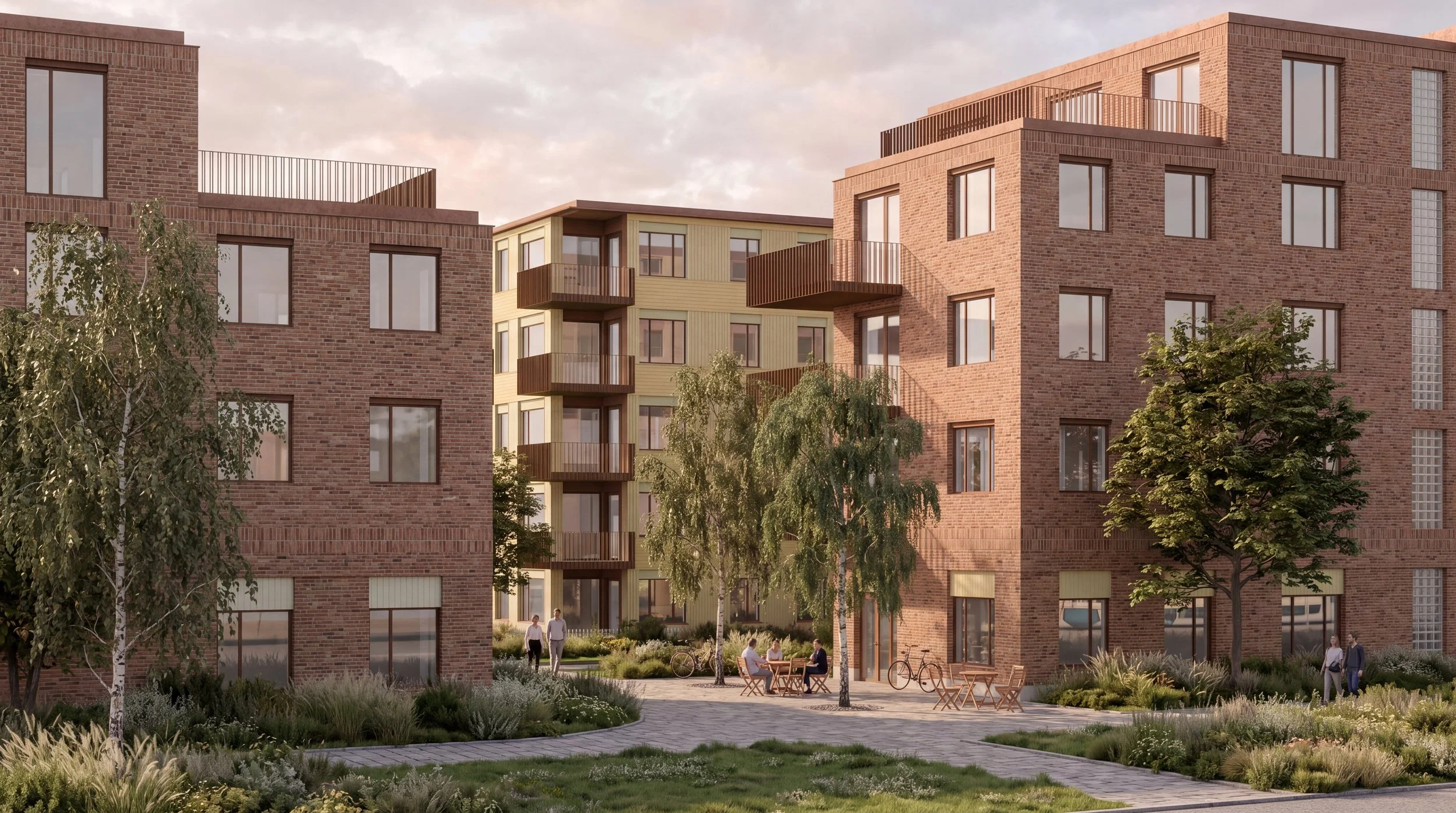 Vi er glade for å kunne dele at vårt forslag til siste ledd i Proffen Hageby i Drammen er kåret til vinner av arkitektkonkurransen for Bane NOR Eiendom!
