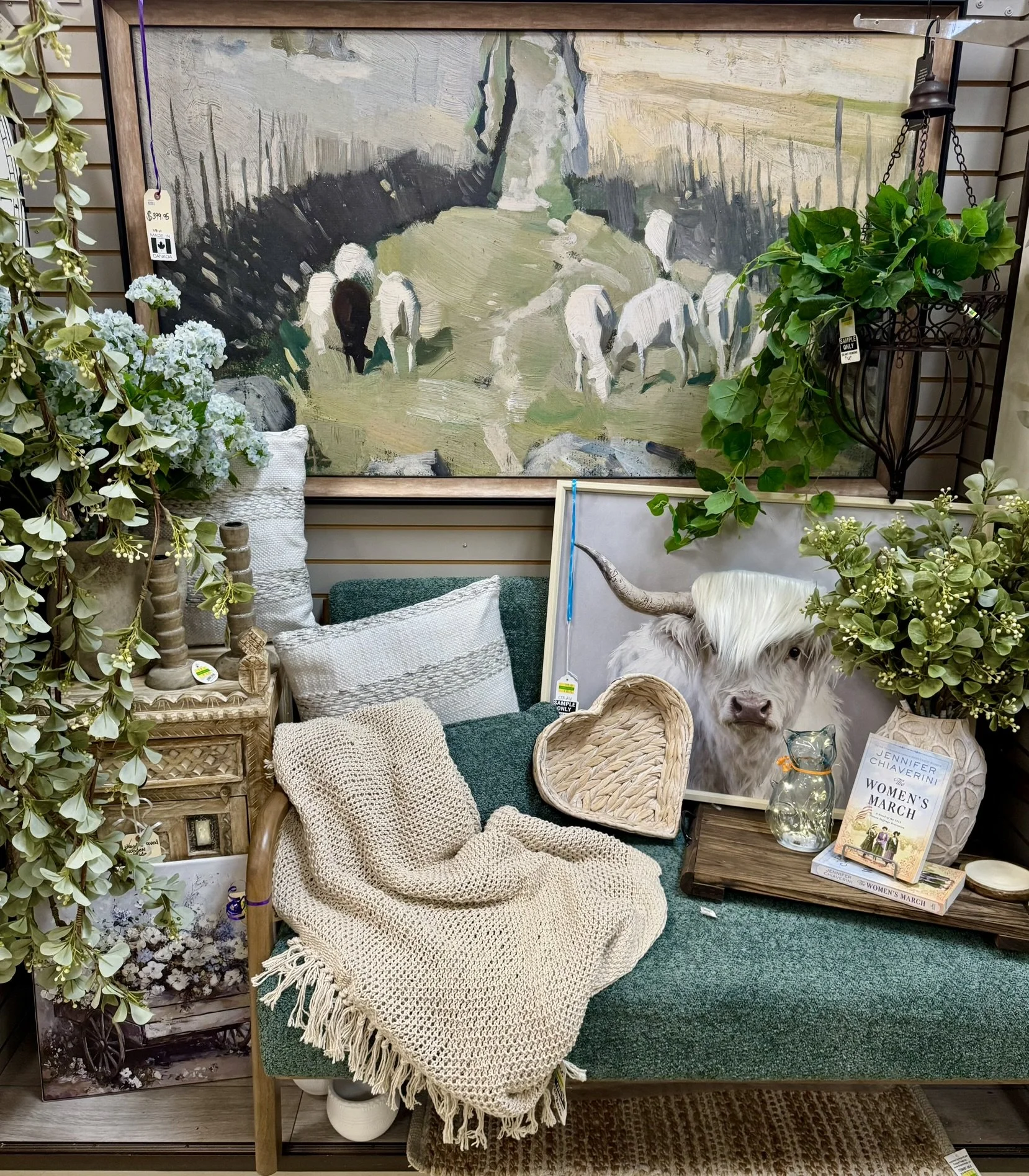 Coyle's giftware with a boho aesthetic and highland cow pictures