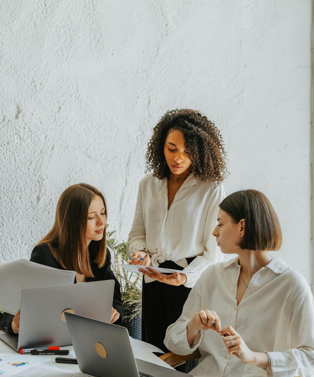 Women professionally collaborating for the best care