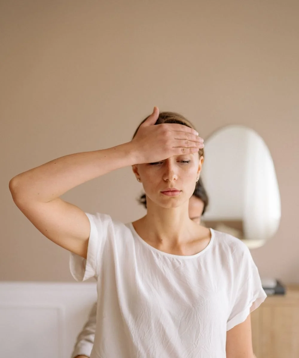 Woman in an EMDR therapy session
