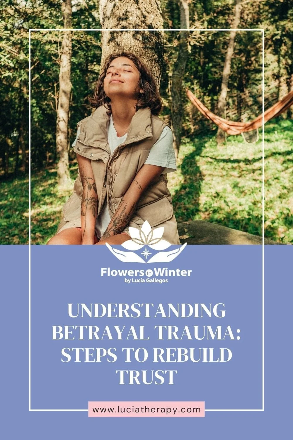 Young woman healing in the woods