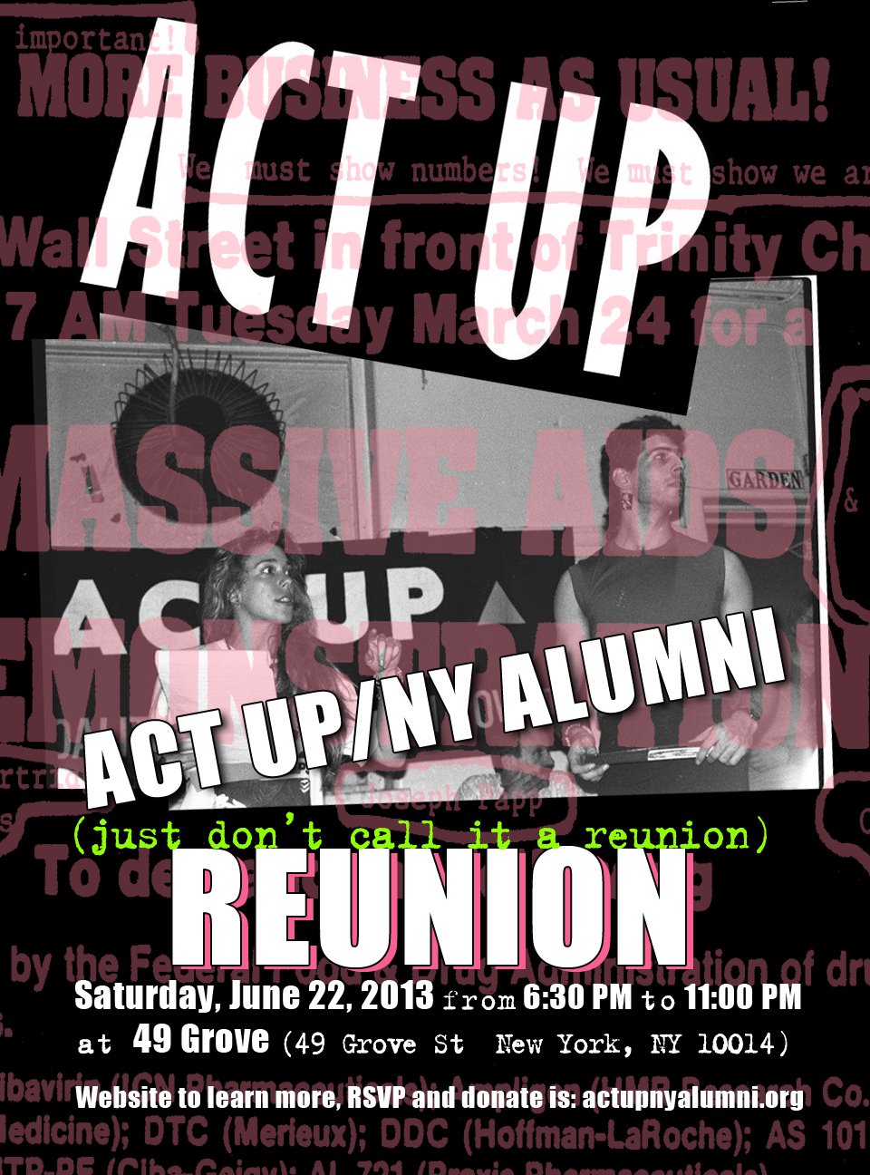 ACT UP/NY Alumni Reunion Poster, version 1