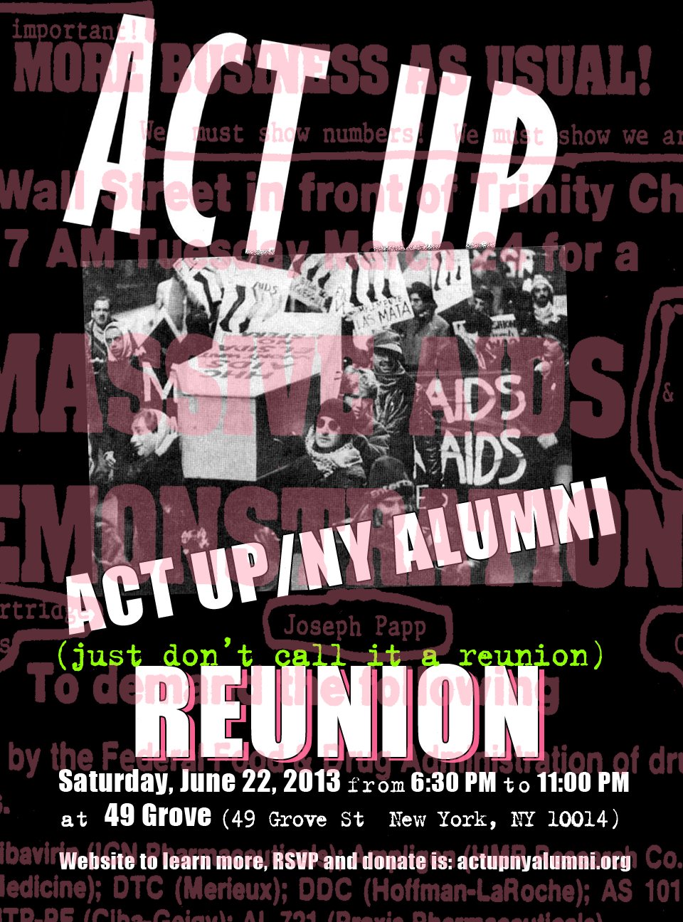 ACT UP/NY Alumni Reunion Poster, version 2