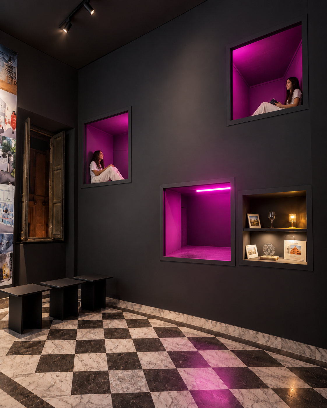 Magenta Rooms in a Modern Gallery.png