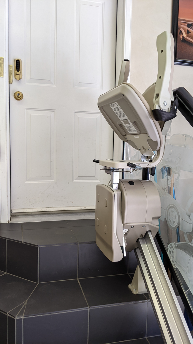 Recycled Stair Lift Installation in Garage
