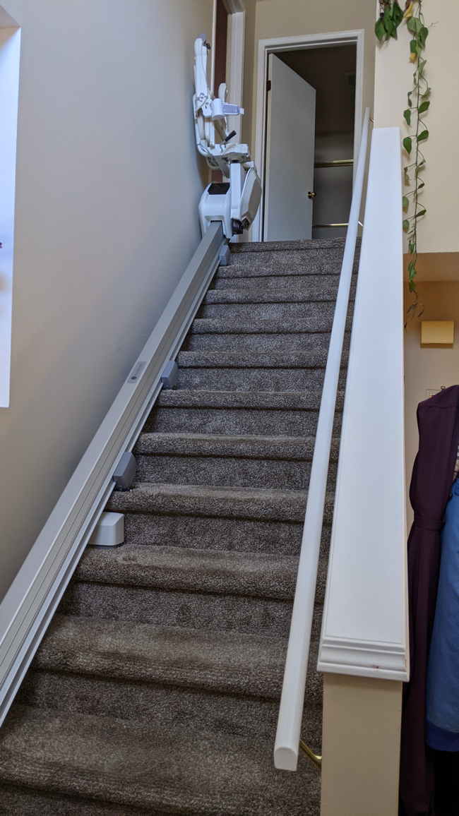 Handicare Straight Stair Lift Installation with Slide Track