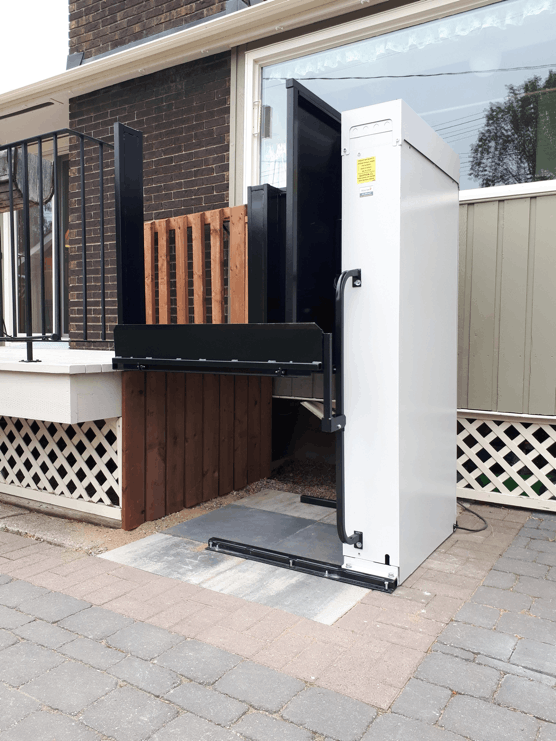 Custom Adjacent Vertical Platform Lift Installation