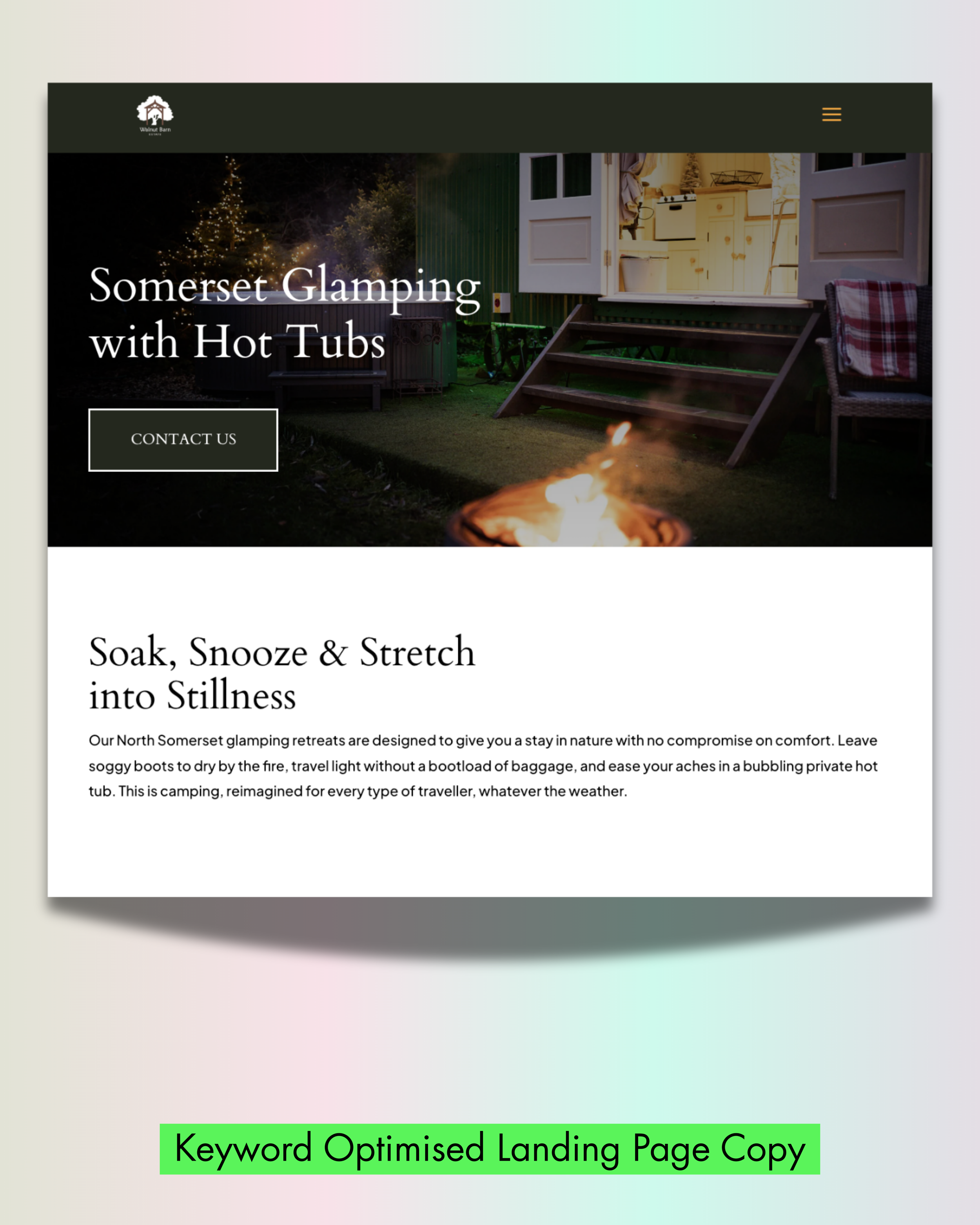 landing page optimised web copy 