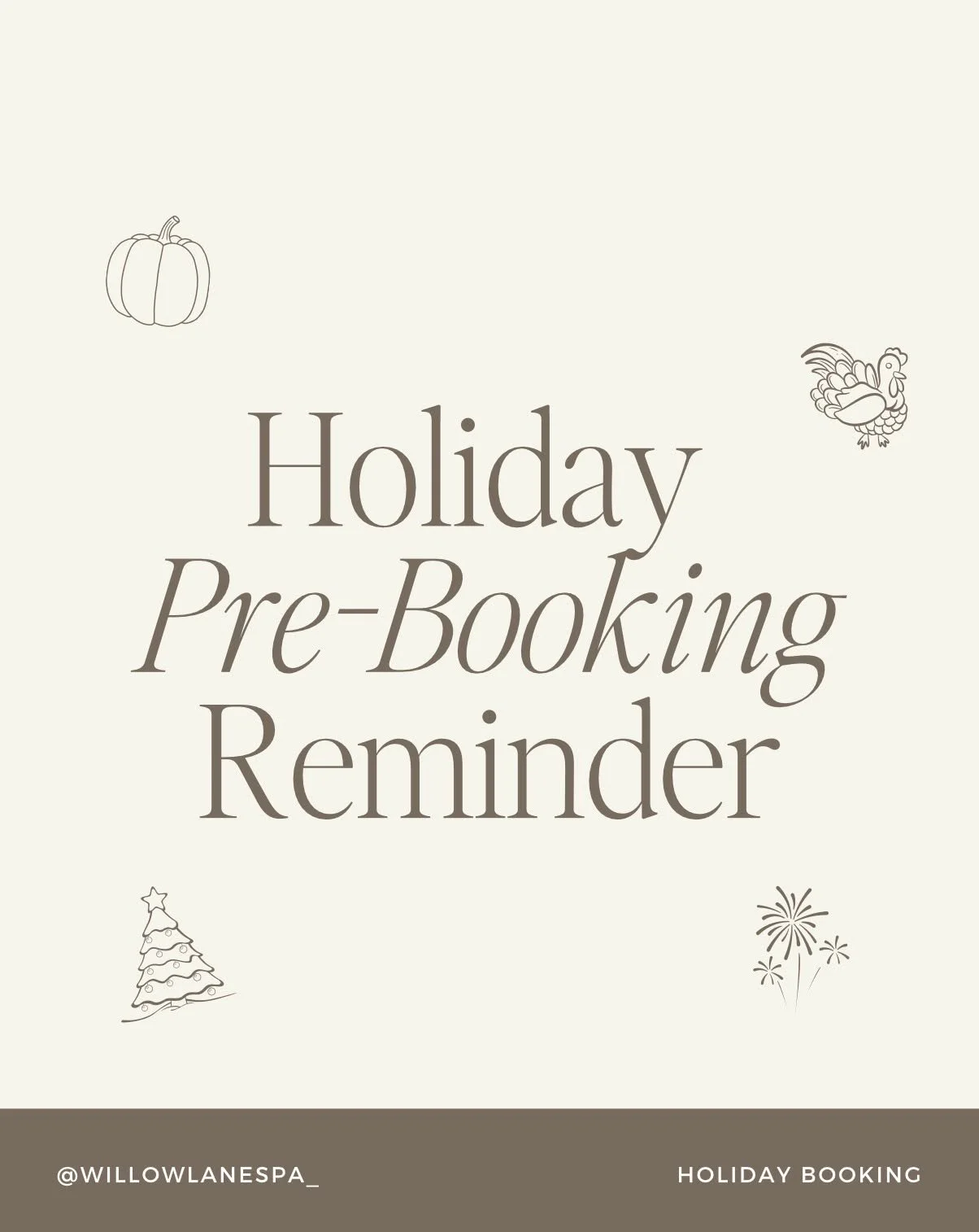 ✨ Holiday Glows Start NOW ✨
The holidays are sneaking up fast&mdash;don&rsquo;t wait to book your spot!

🎃 Halloween &ndash; just 4 weeks away
🦃 Thanksgiving &ndash; 8 weeks away
🎄 Christmas &ndash; 12 weeks away
🥂 New Year&rsquo;s Eve &ndash; 13
