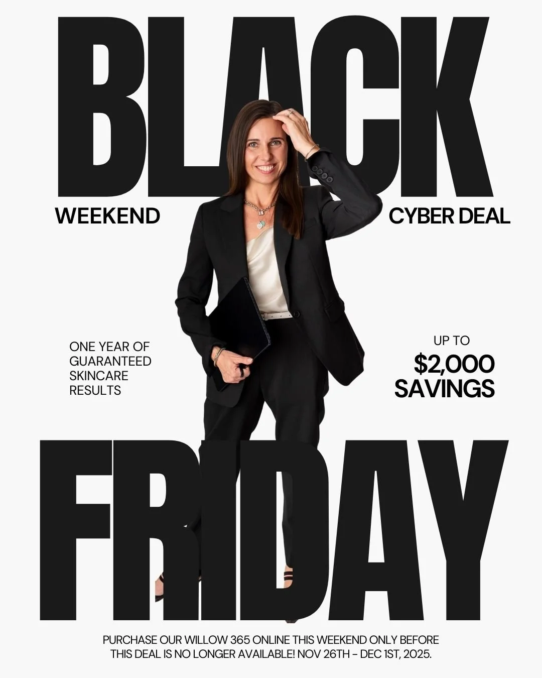 Black Friday drops tomorrow evening, launching our full Cyber Weekend Sale! Secure your package today&mdash;these spots are going FAST 🖤✨👀