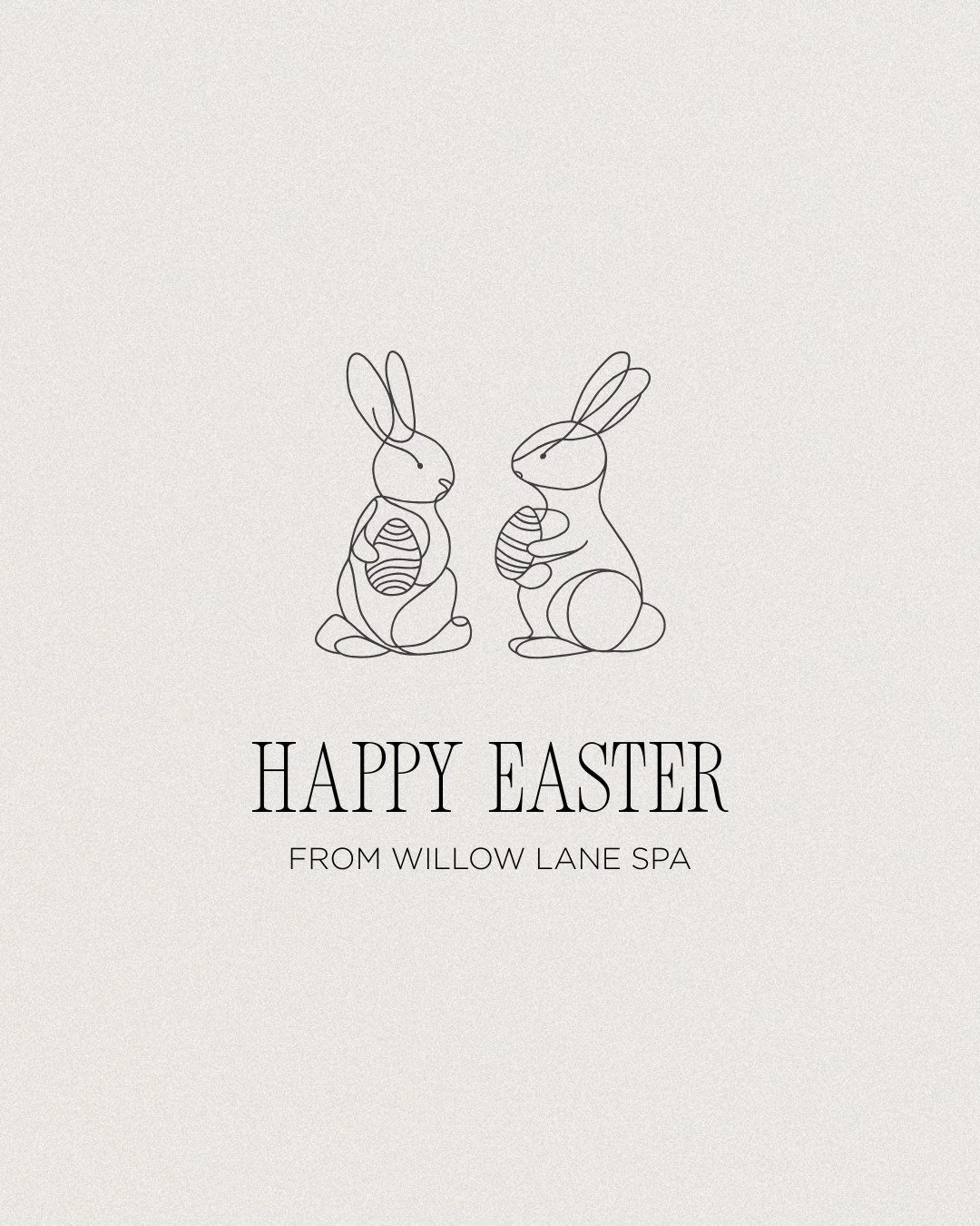 Happy Easter from all of us at Willow Lane Spa 🐰🤍 Wishing you a day filled with love, relaxation, and a little self-care!