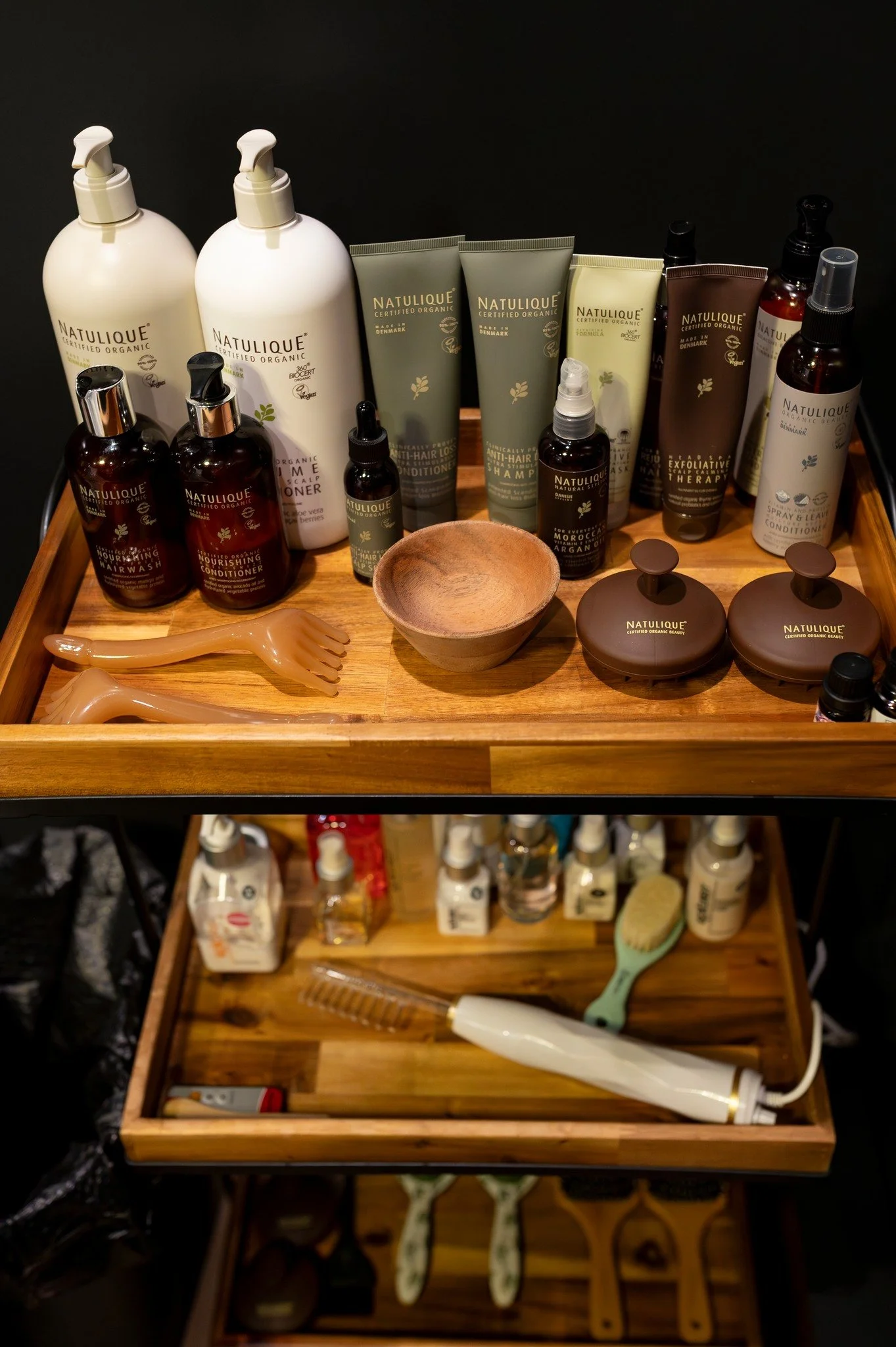 Everything prepped, sanitized, and ready for the ultimate reset. 

Our head spa experience at Willow Lane Spa is designed to nourish the scalp, support healthy hair growth, and give you a moment to fully unwind. From professional scalp care products 