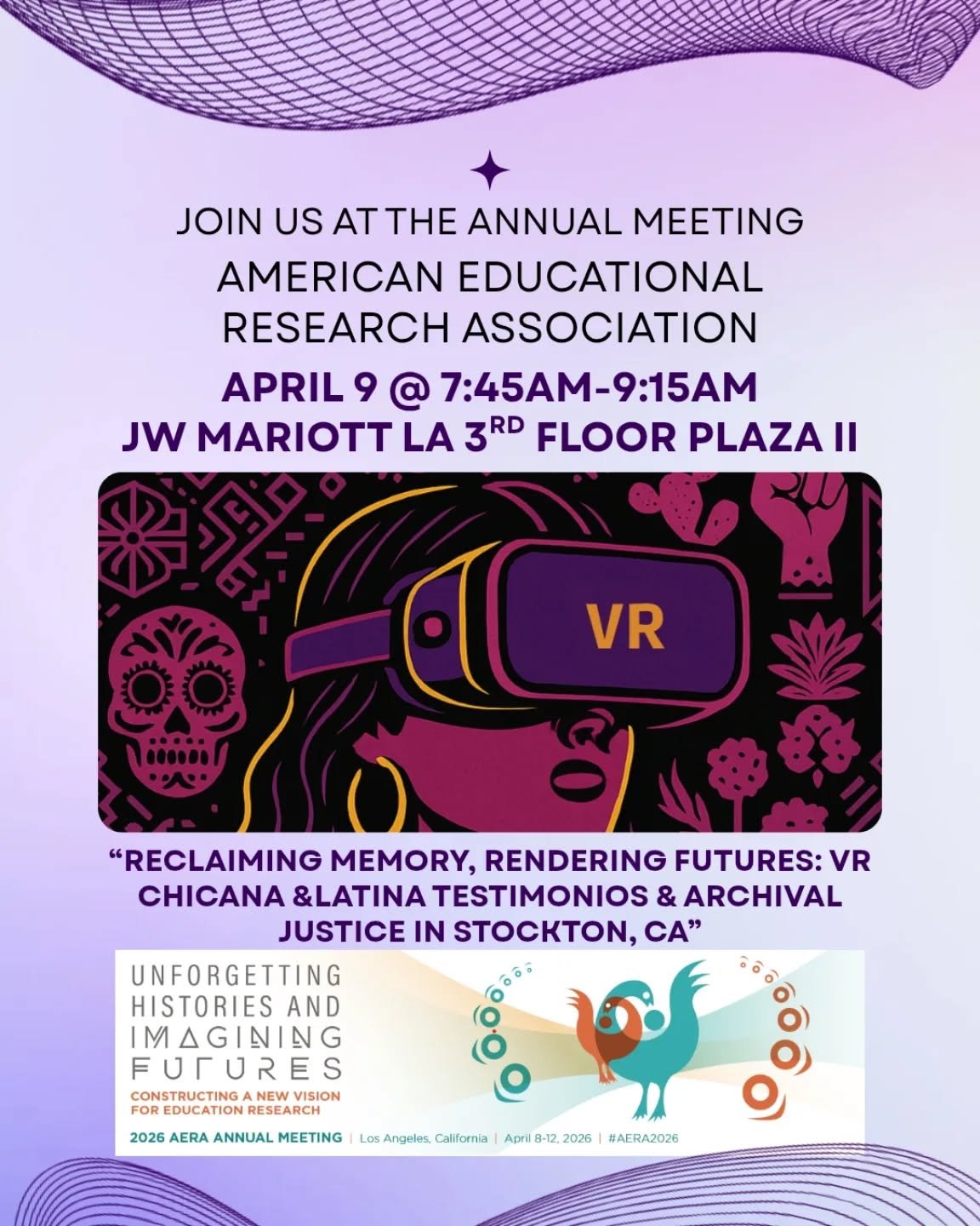 What does it mean to feel history? To step inside memory?

Catch us presenting VR Chicana &amp; Latina Testimonios&mdash;and yes, we&rsquo;re bringing the VR headset so you can step inside the stories with us.

This is about reclaiming memory, honori