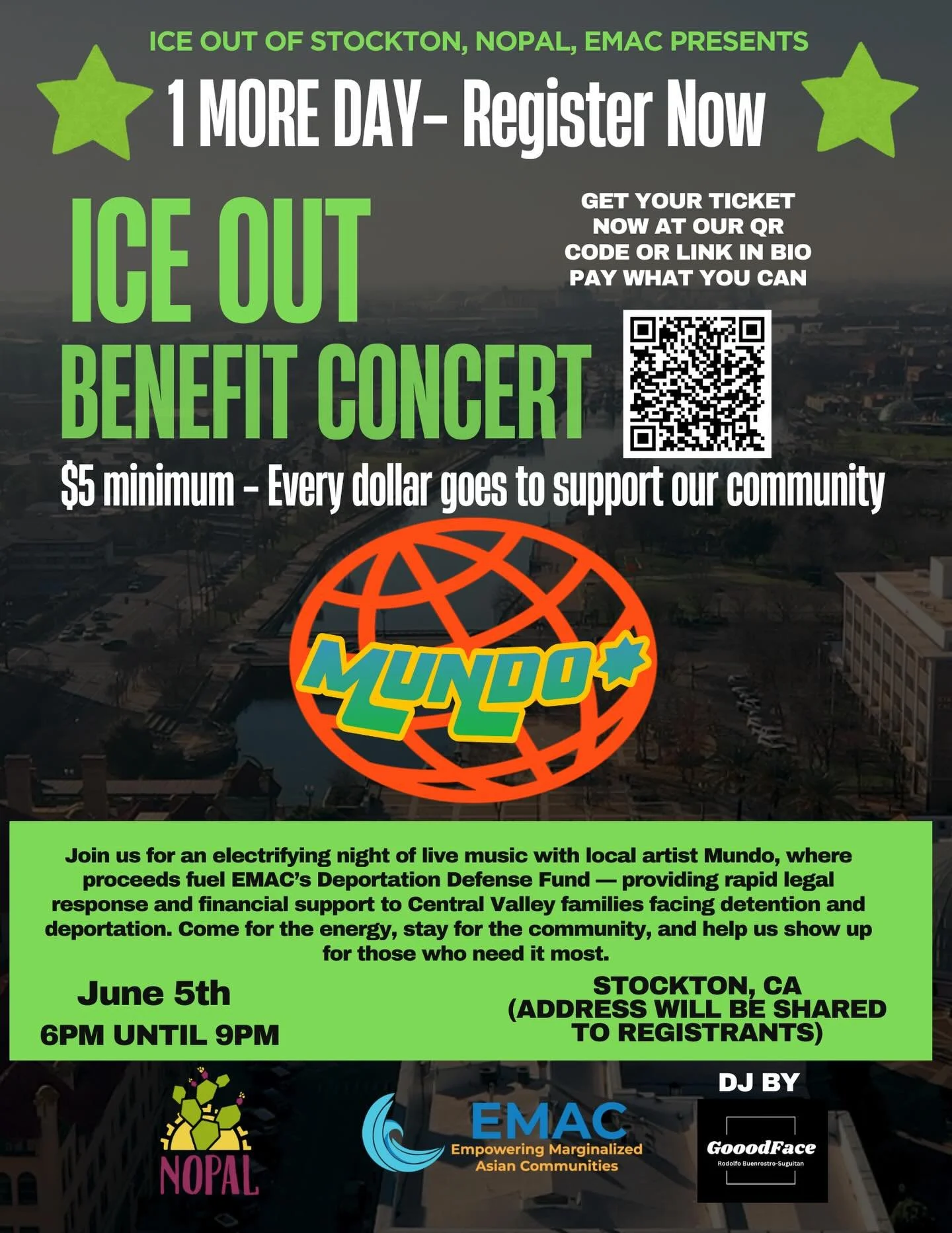 Tomorrow! Enjoy music with @mundogotnostyle and empower community 💫 Register at the link in our bio