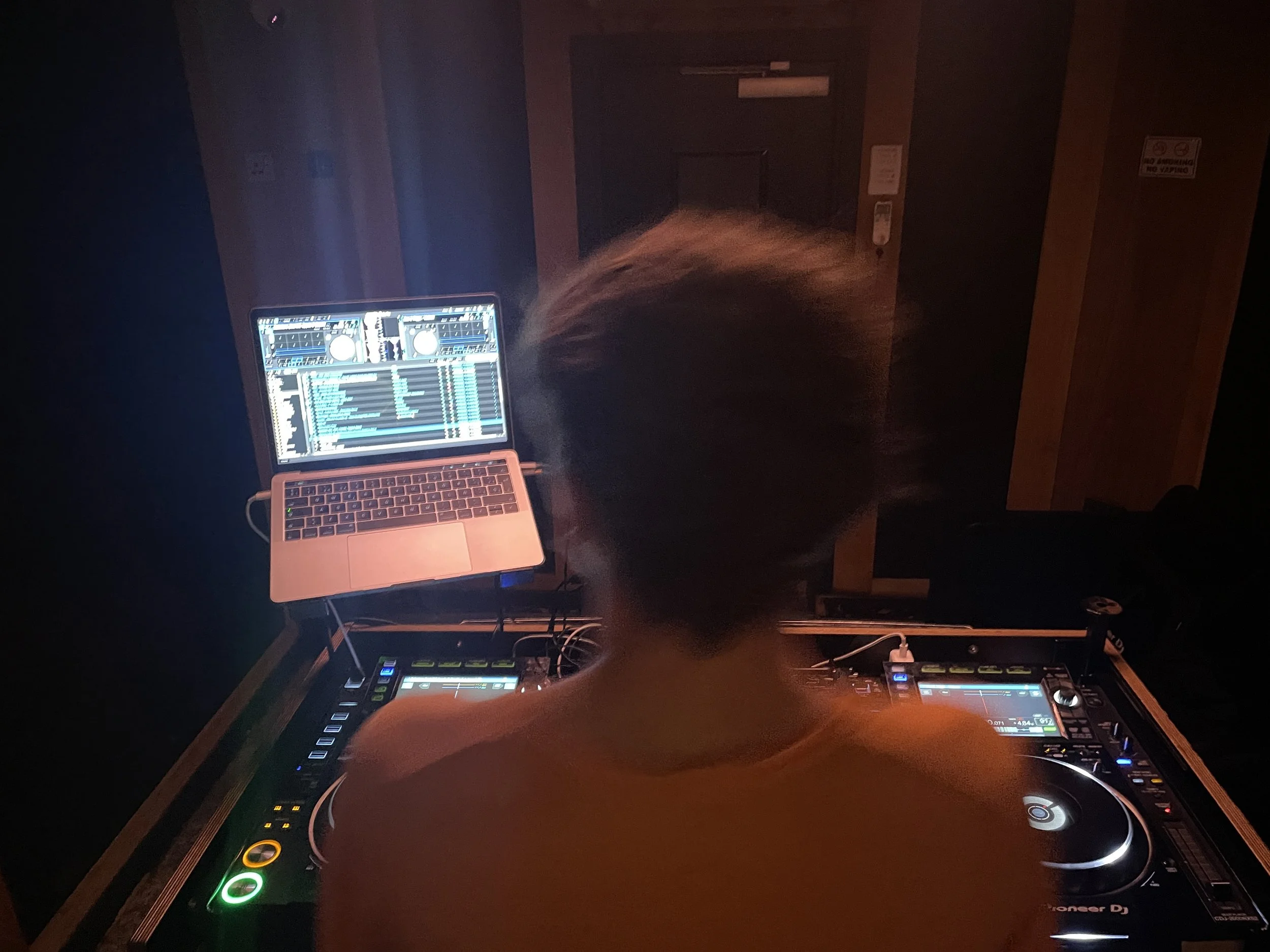 Pupil having a DJ Workshop