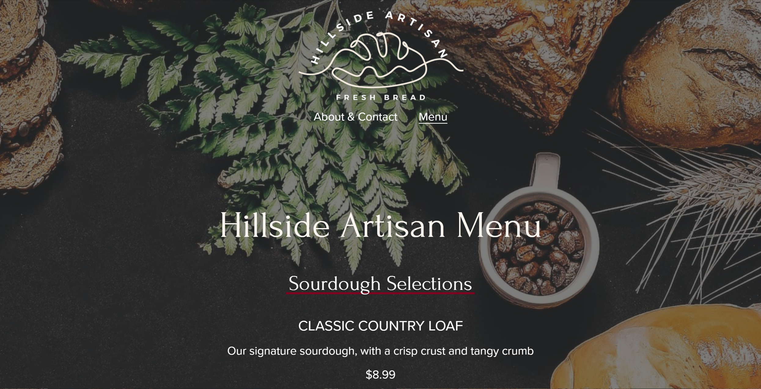 Hillside Artisan Website, A Squarespace Design by Wildflower Design Studio