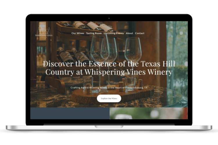 Whispering Vines Custom Demo Website