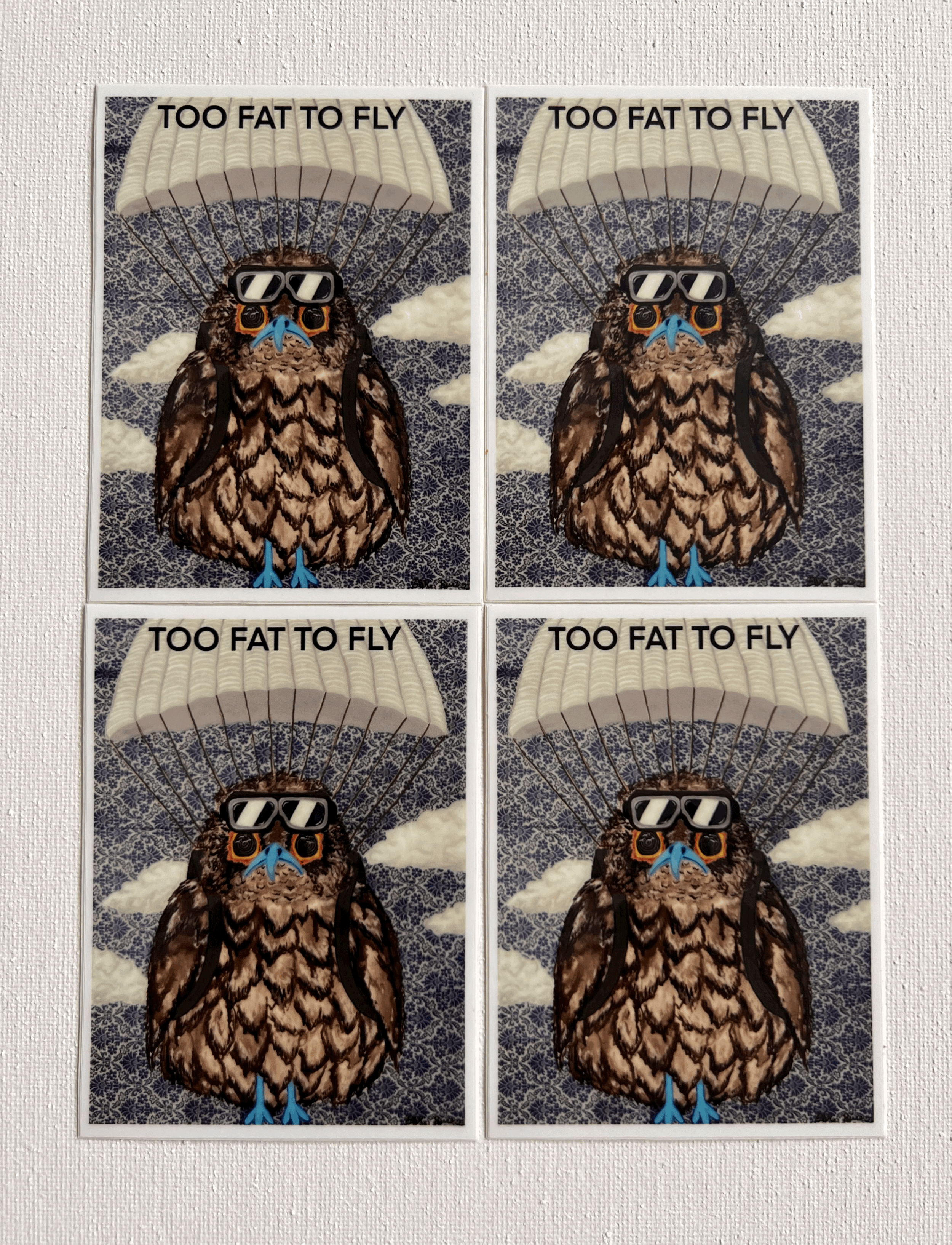 "Too fat to fly" Sticker Pack