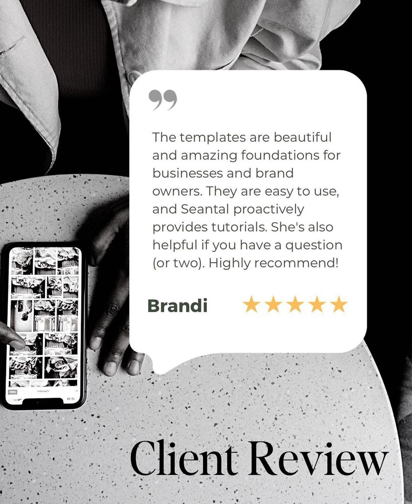 Nothing adds to my day than receiving reviews from past customers 😍

Here is what they have to say about JOA Template Shop. I love being able to serve women in business who desire to feel confident about their brand online. 

#branding #brandingsolu