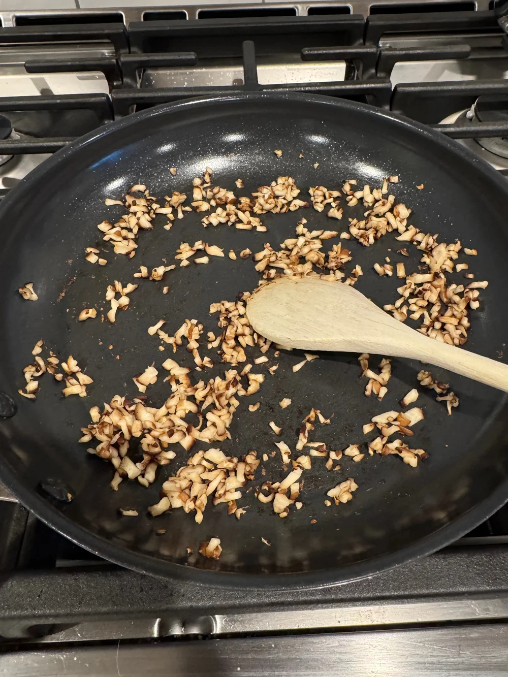 Sautéing mushrooms