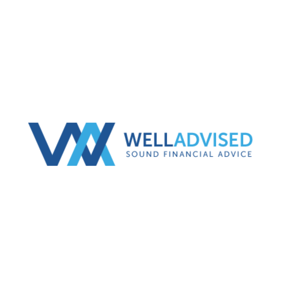 Welladvised logo featuring overlapping blue and dark blue W shapes, with the text 'WELLADVISED SOUND FINANCIAL ADVICE' next to it.