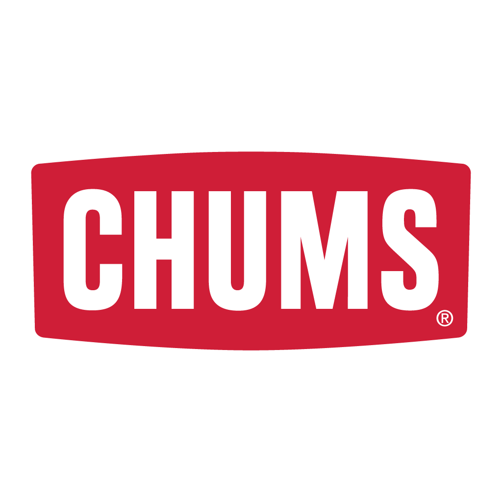 Chums logo with red background and white text