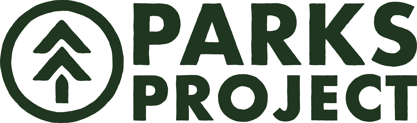 Logo of the Parks Project featuring a stylized pine tree inside a circle and the text "PARKS PROJECT" beside it.