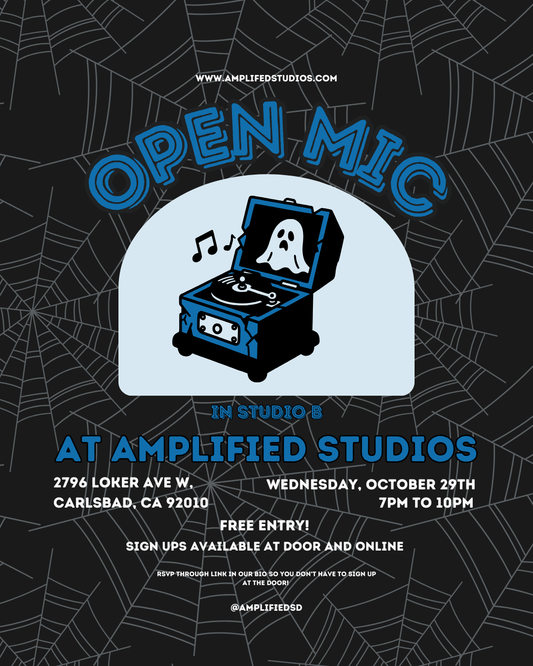 October Open Mic @ Amplified Studios