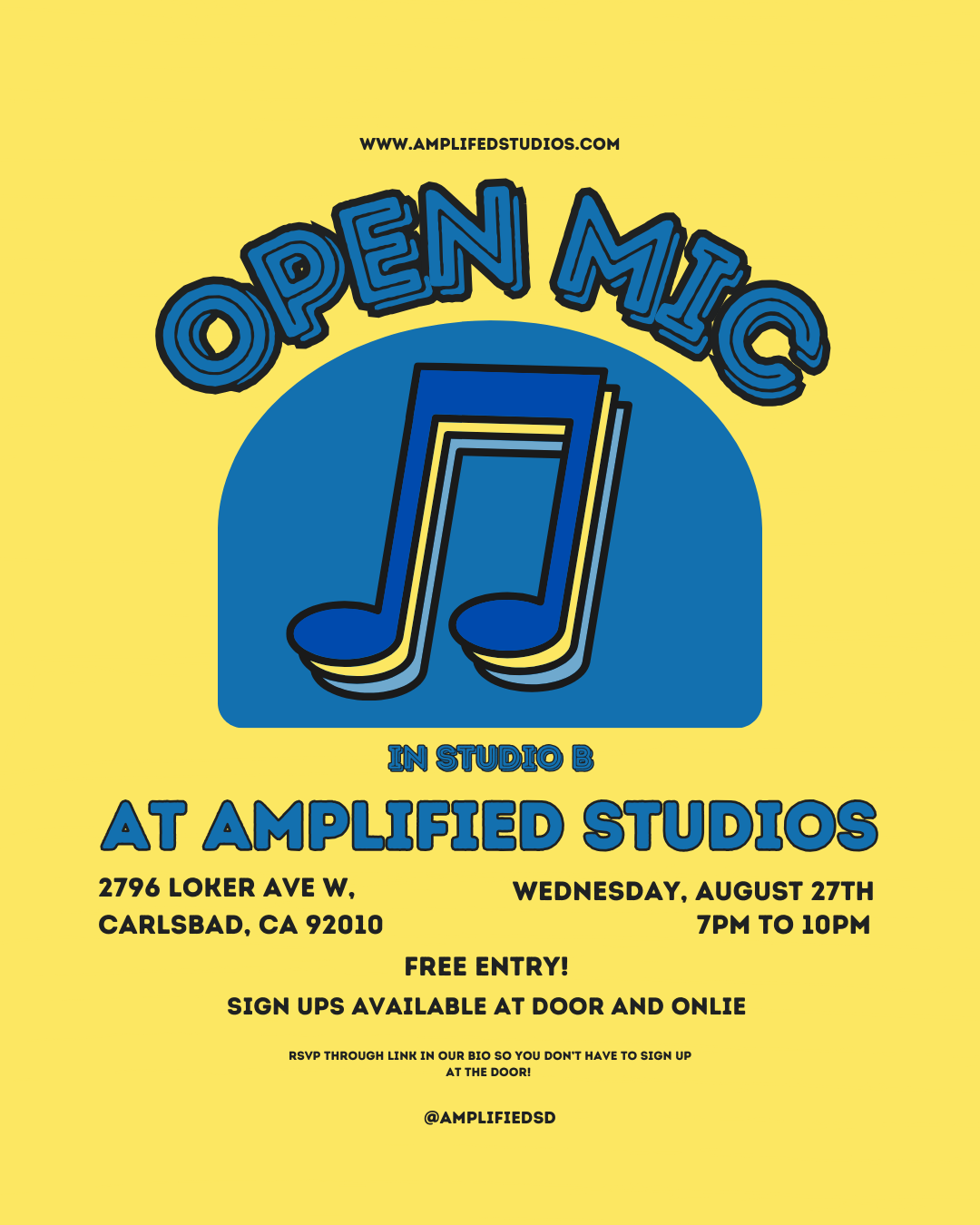 Amplified Studios August 2025 Open Mic