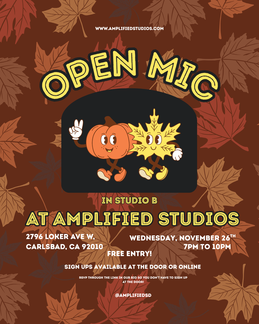 Amplified Studios November 2025 Open Mic