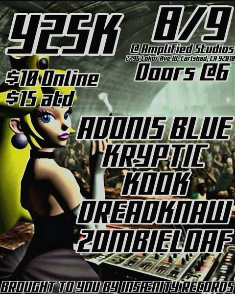 KOOK, ZOMBIELOAF, KRŸPTIC, Adonis Blue, Dreadknaw @ Amplified Studios