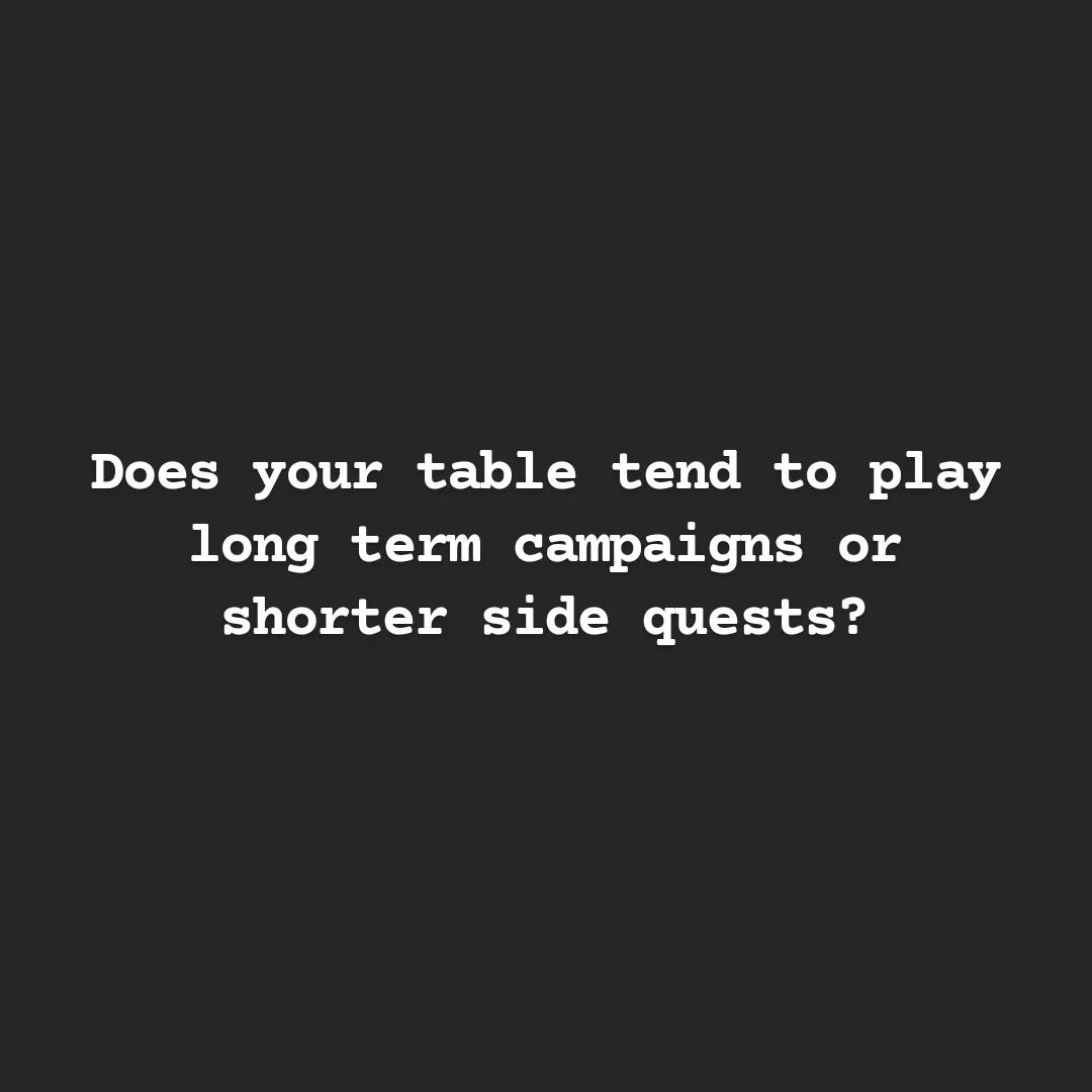 Which does your table play most?

#RoleplayRejects #ActualPlayPodcast #TTRPG #RPGPodcast #TableTopGames #TabletopRPG #RPG #tabletoproleplaying #roleplayinggames #roleplayinggame #notdnd #trynewgames #DMTips #GMTips #gamingtips #ttrpgttips #gamereview