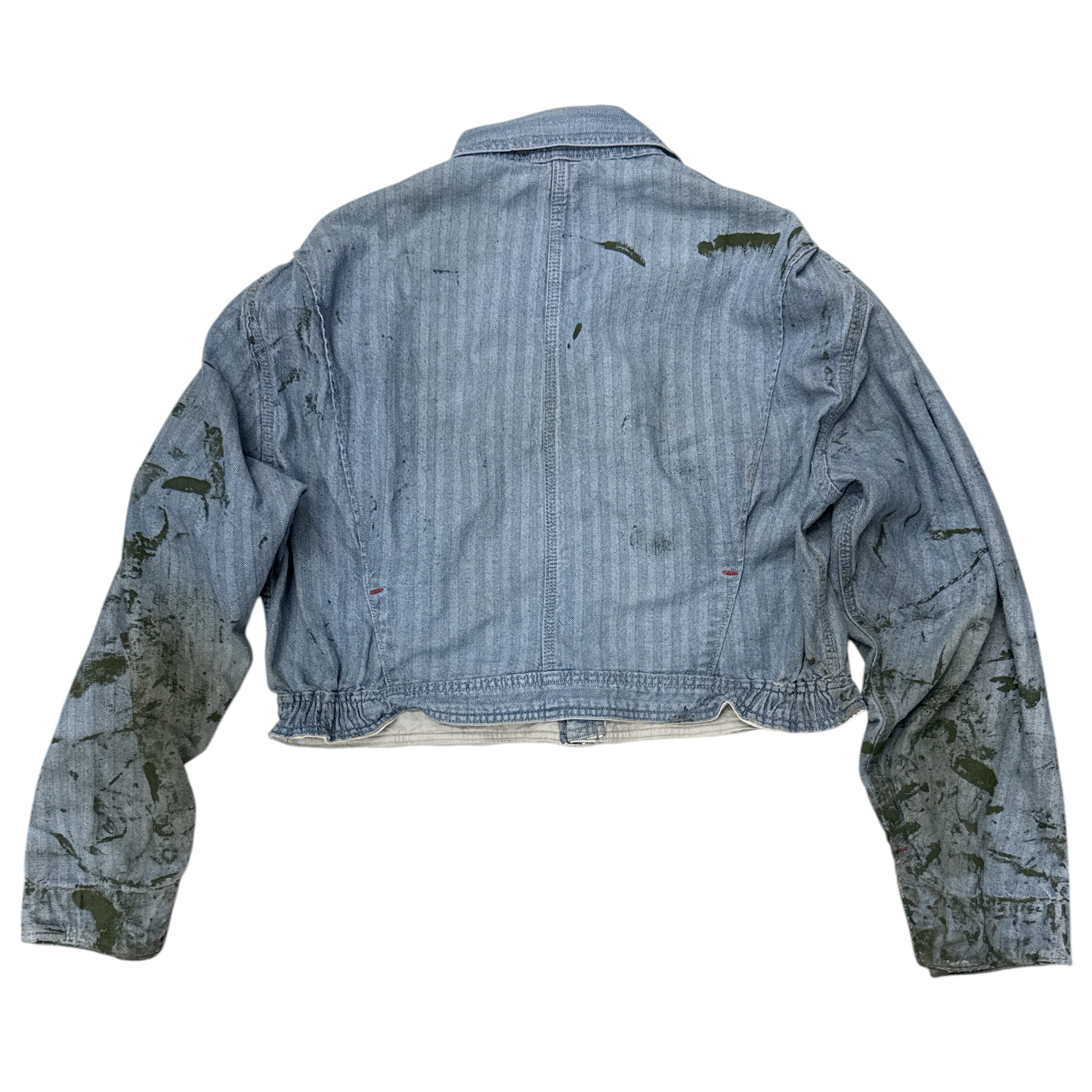 Recycled Herringbone Coverall Cropped Jacket