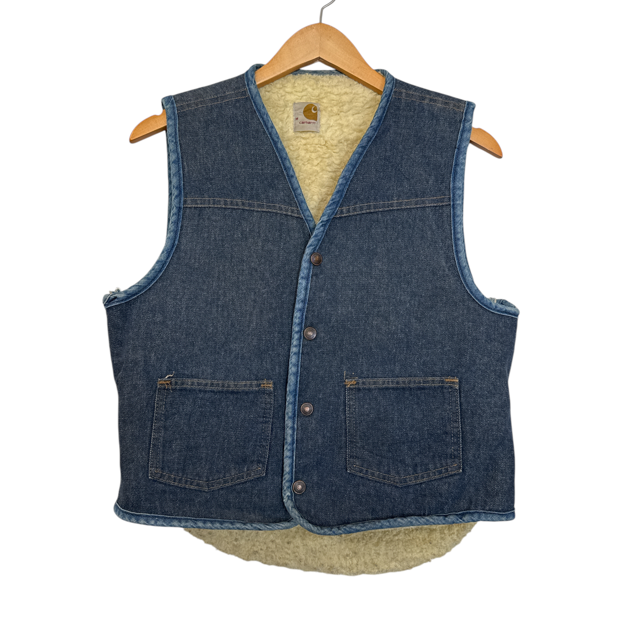 Vintage 1970s Carhartt Lined Denim Vest