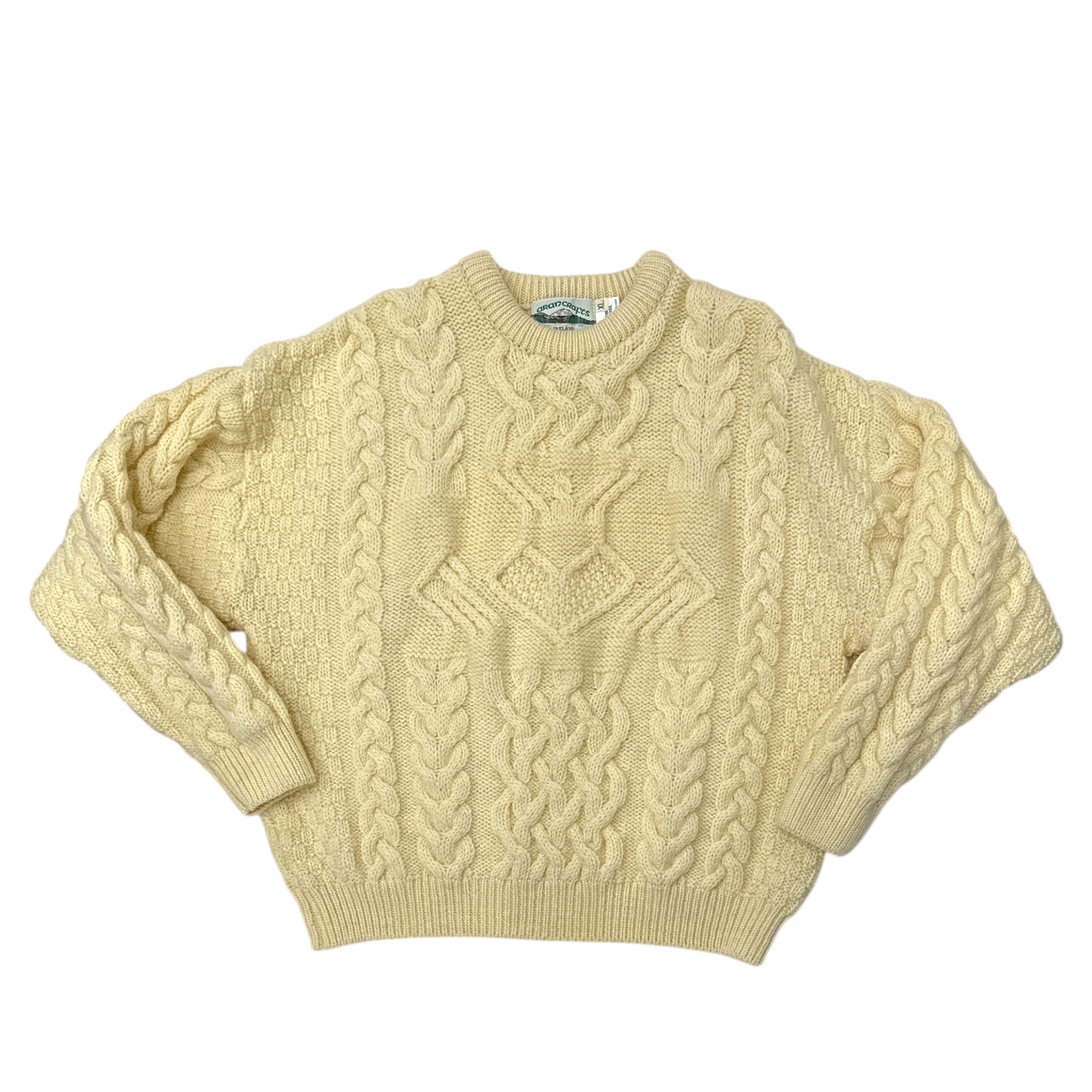 VINTAGE HEART ARAN KNIT