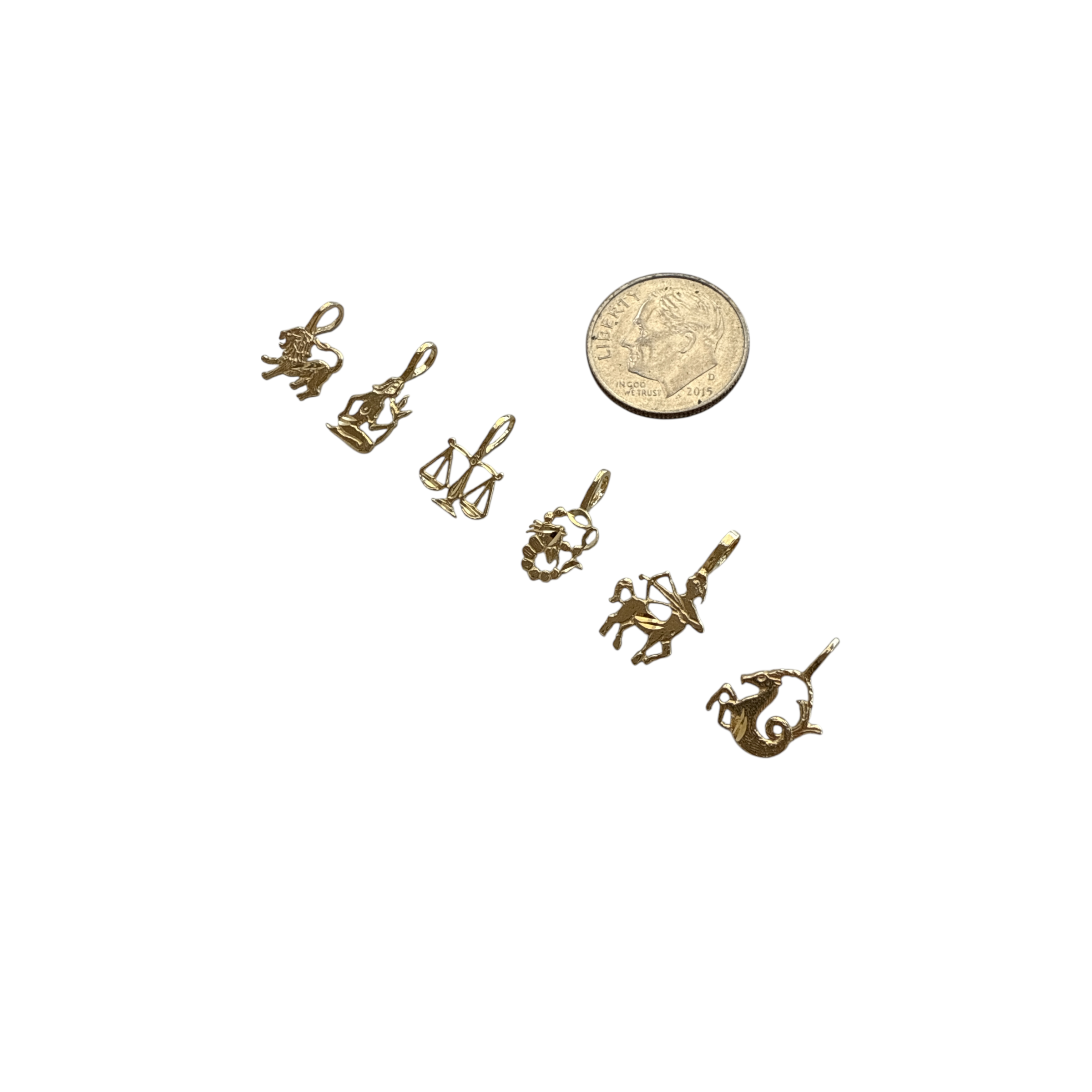 Recycled 14k Gold Zodiac Pendants