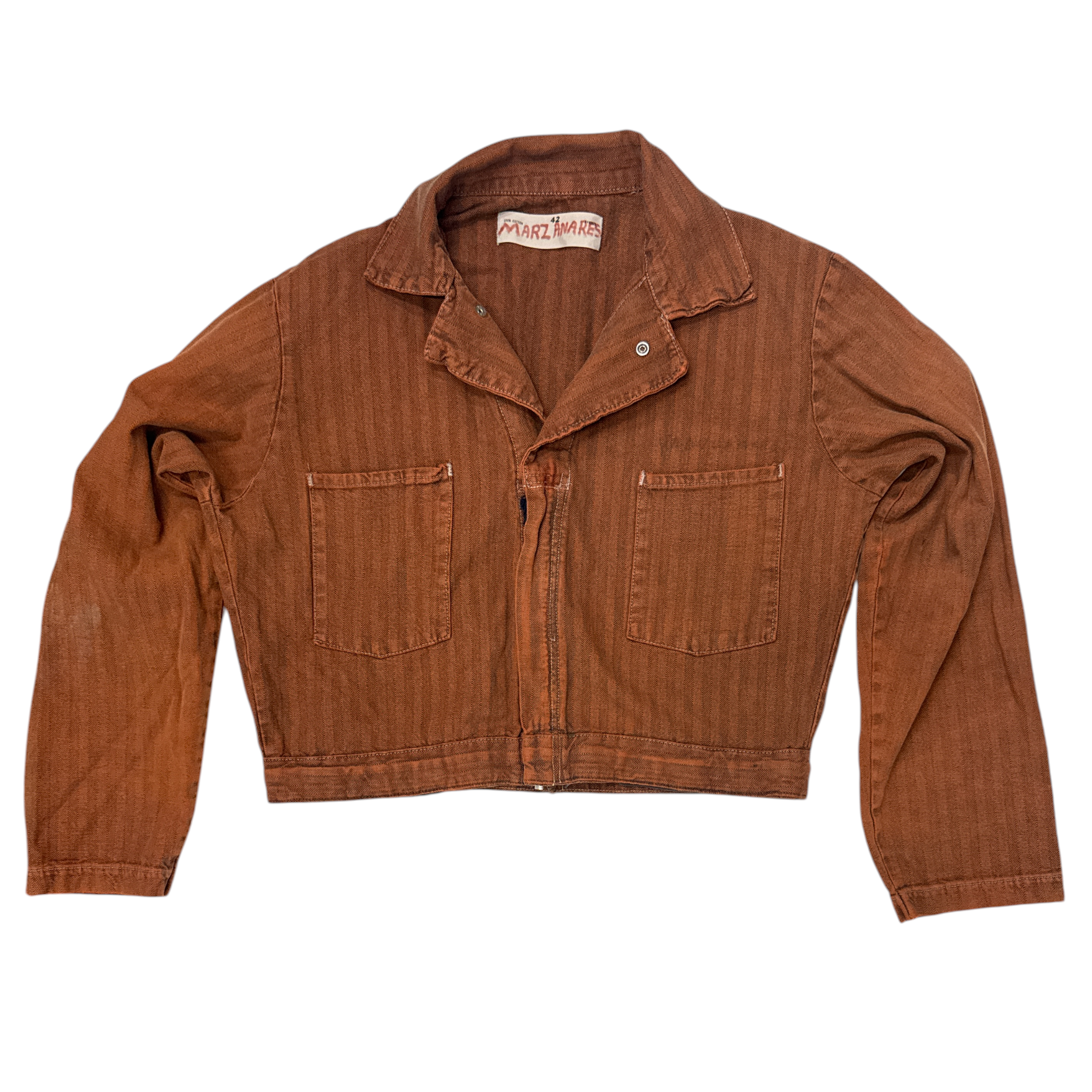 VINTAGE CROPPED WORKWEAR JACKET HERRINGBONE