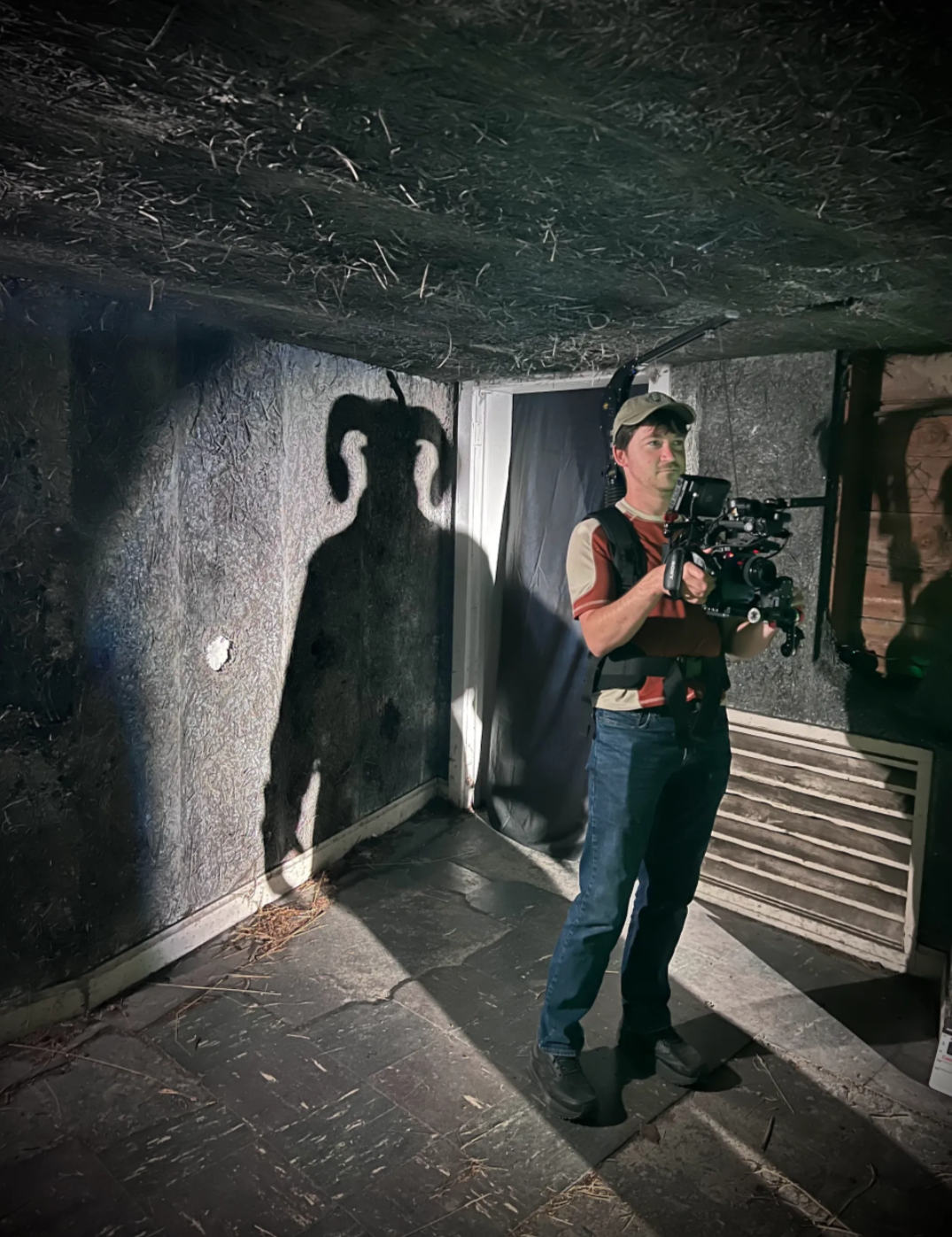Horns (Logan) stalks our cinematographer (Nicky)