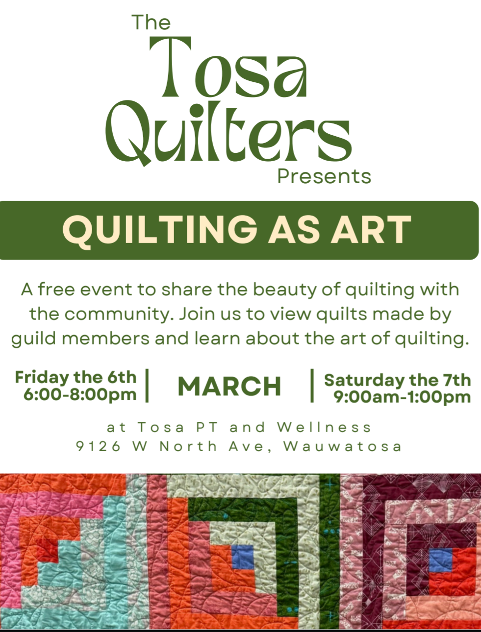 Quilting as Art - March Gallery Event