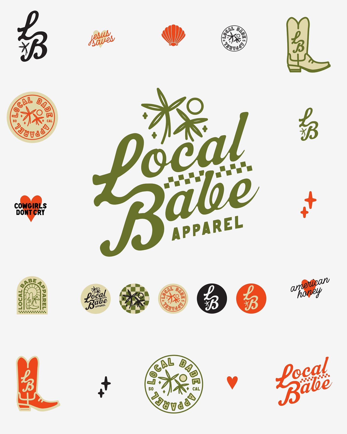 Coastal Cowgirls 🌴❤️&zwj;🔥✨

New flash sheets and brand for @local.babe.apparel 

The vibes: &ldquo;Western meets Coastal SoCal local vibe with a dash of American Spirit&rdquo;

So thankful for you love!! 

Need branding? I would love to work with 