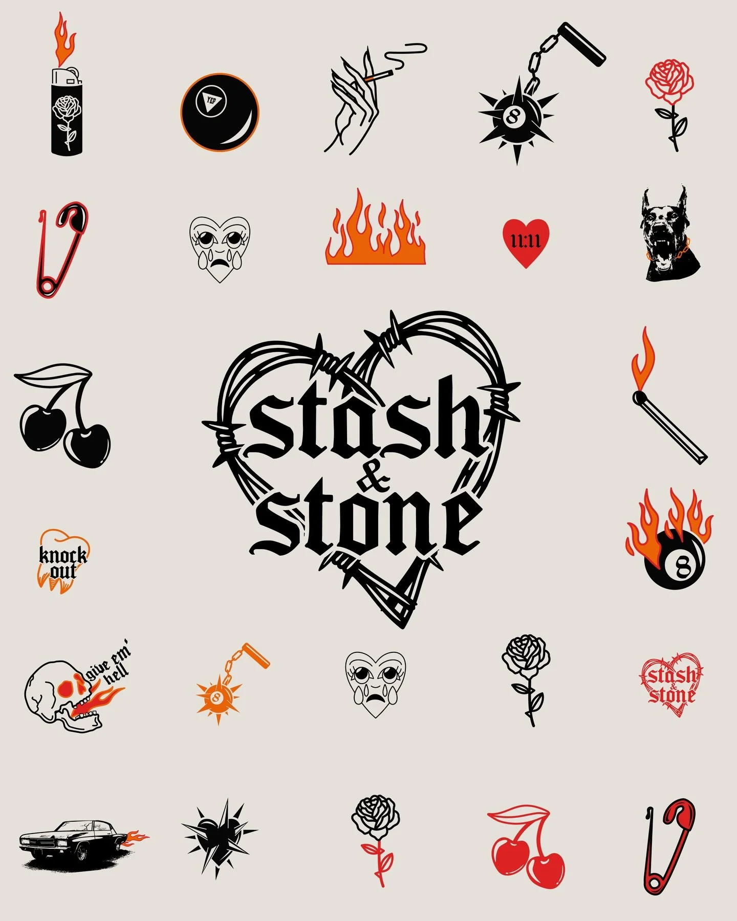 The Rad Babes Club ❤️&zwj;🔥🎱⛓️

Oops we did it again! 🖤 The raddest brand expansion for my girl @stashxstone 

Nicole reached out to me about adding another flash sheet to her brand, and now she&rsquo;s got a bunch more marks she can use for merch